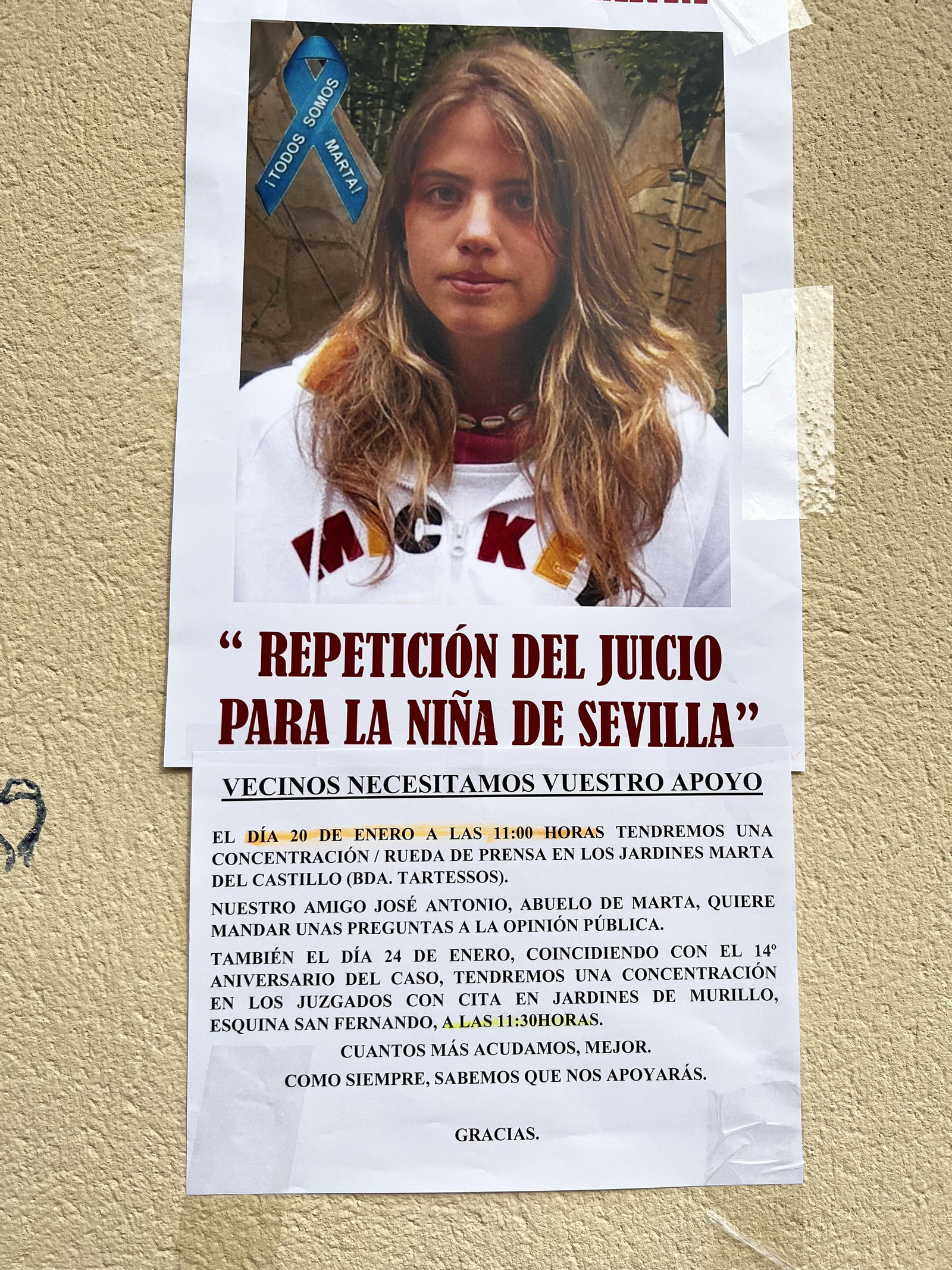 Un cartel convocando a los vecinos a estas nuevas concentraciones.