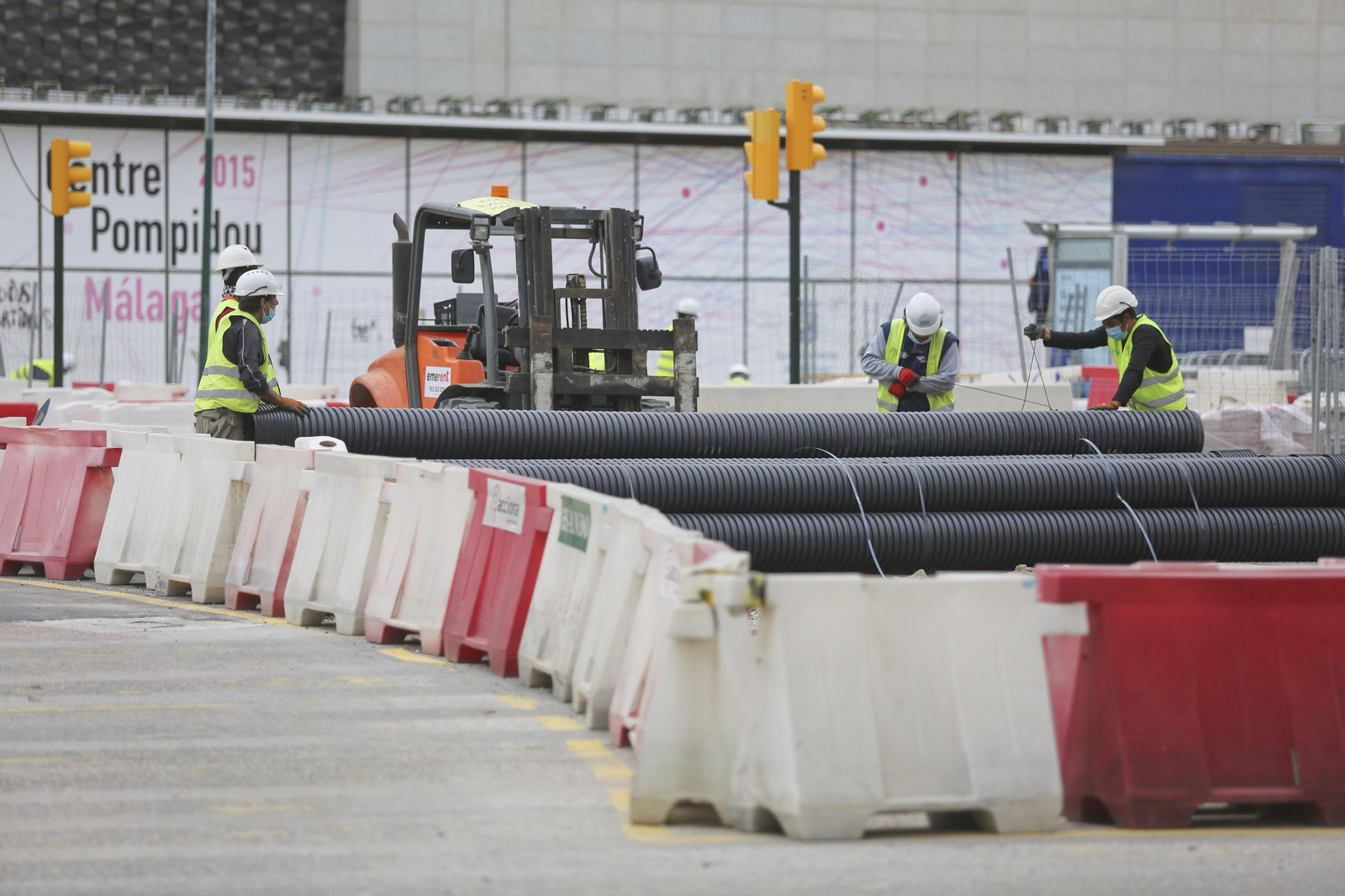 Fotos del avance del Metro de Málaga en la reurbanización de la Avenida de Andalucía