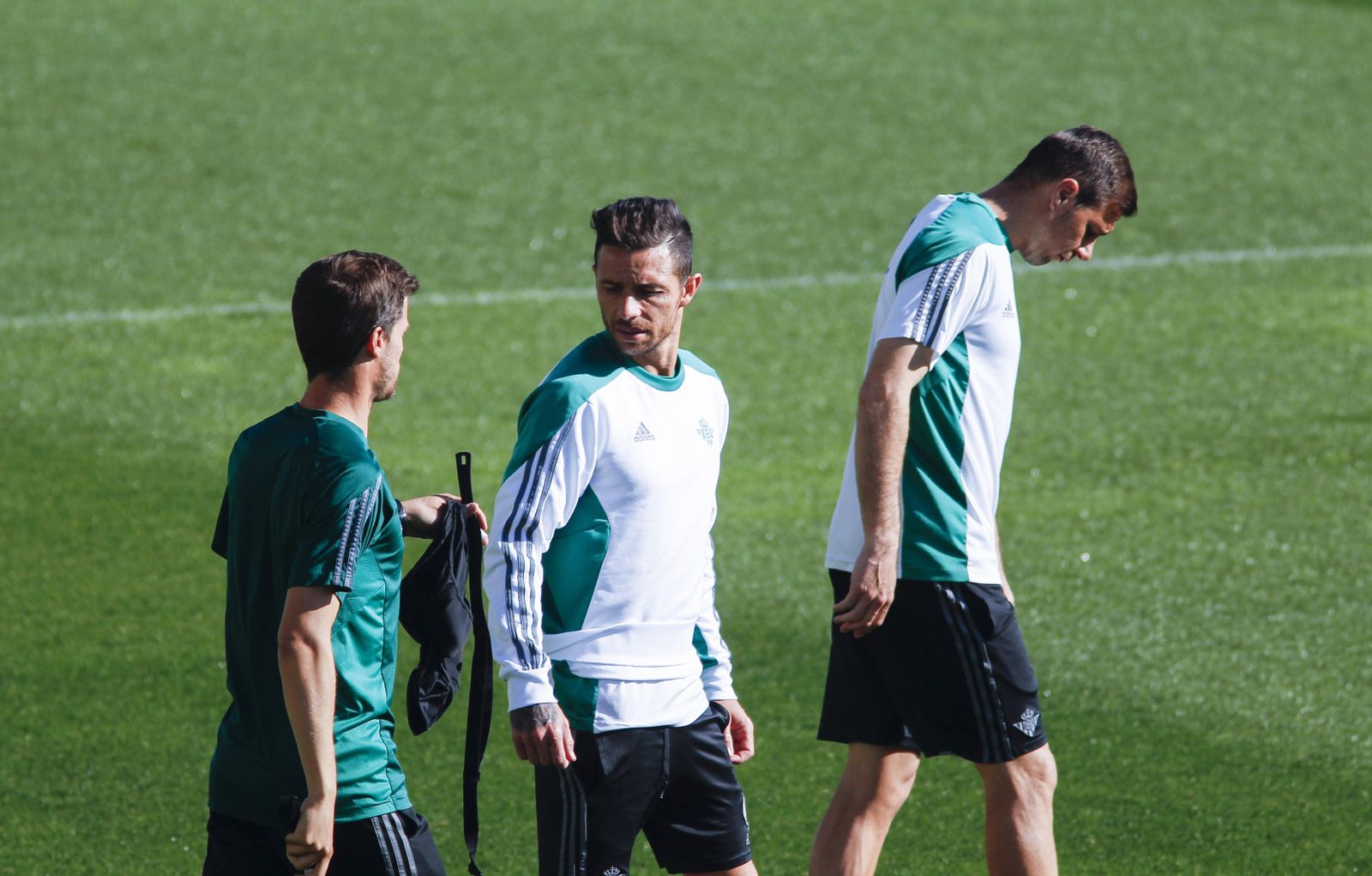 Rubén Castro, antes del inicio de un entrenamiento en la ciudad deportiva.