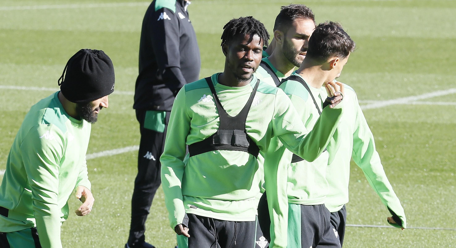 Paul junto a Fekir en un entrenamiento.