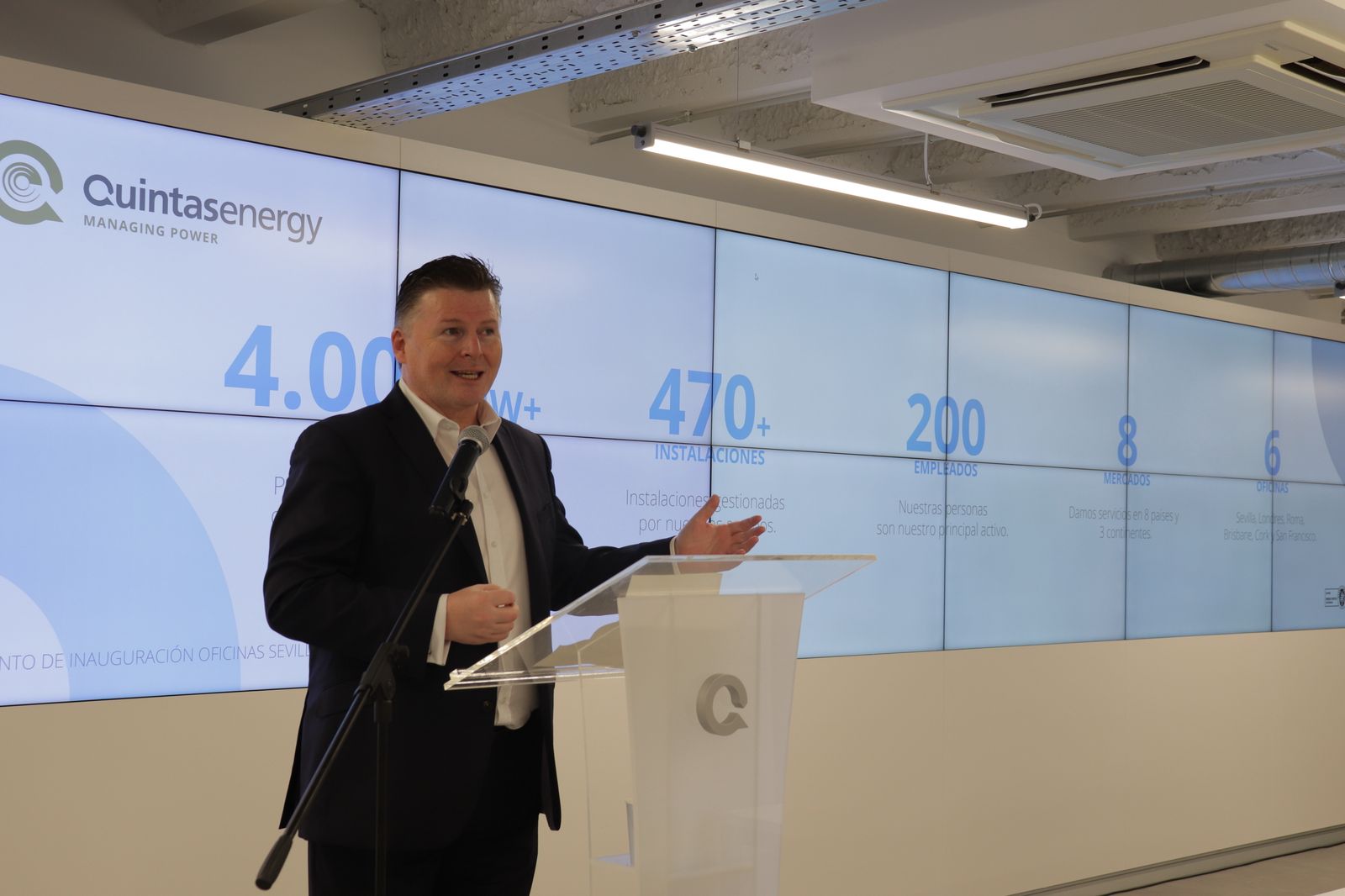 Declan O’Halloran, CEO de Quintas Energy, en la nueva sede de la compañía en Sevilla.