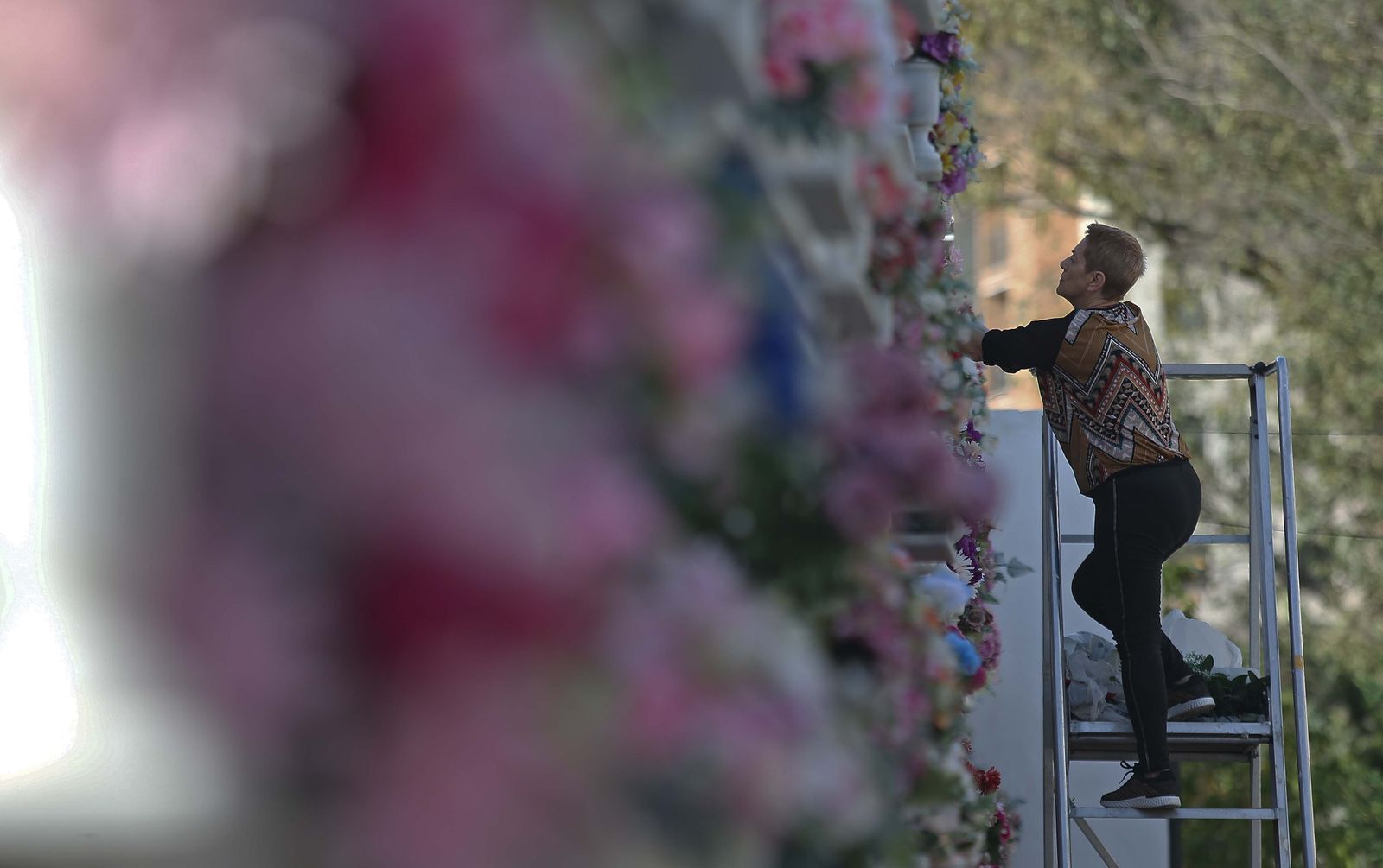 Fotos de los preparativos para los Tosantos en el cementerio de Algeciras