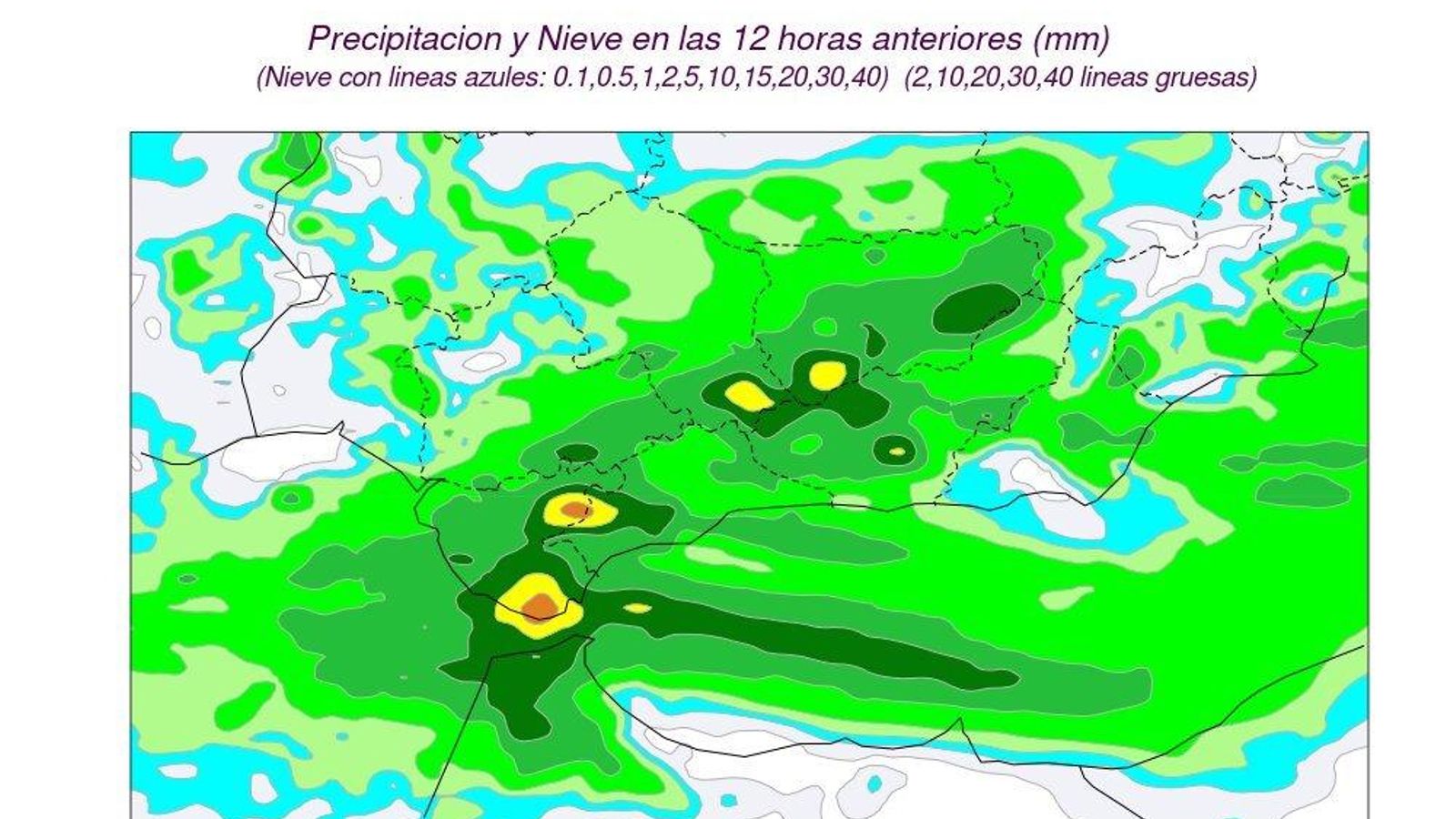 Mapa de precipitaciones para este miércoles. Mapa de precipitaciones para este miércoles.