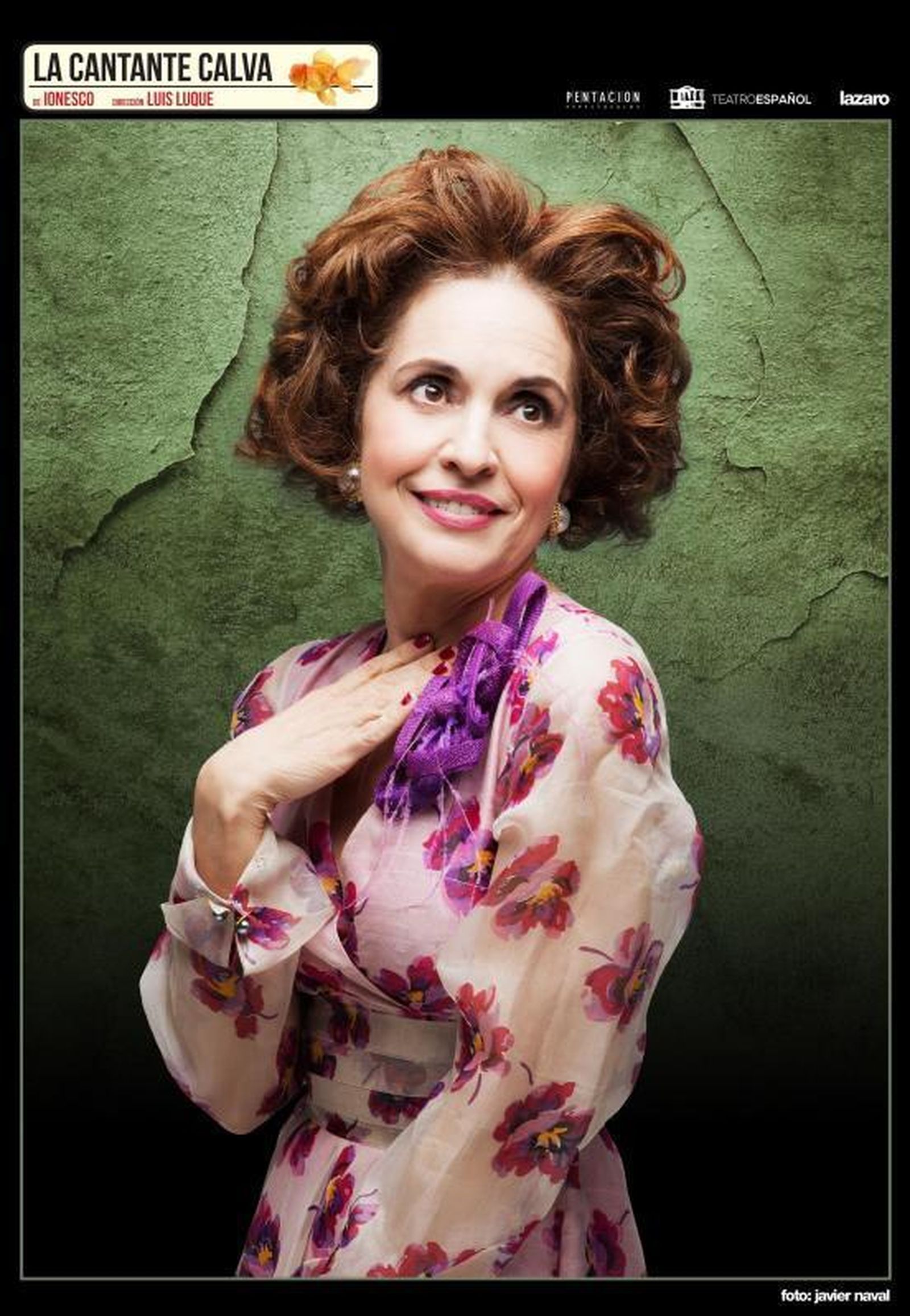 Adriana Ozores, caracterizada para la obra 'La cantante calva'.