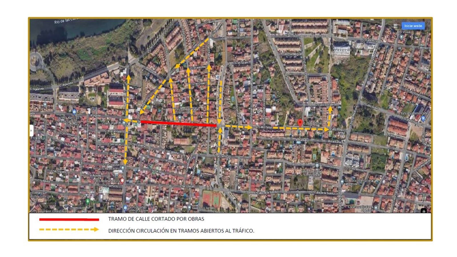 Mapa de las calles afectadas por las obras.