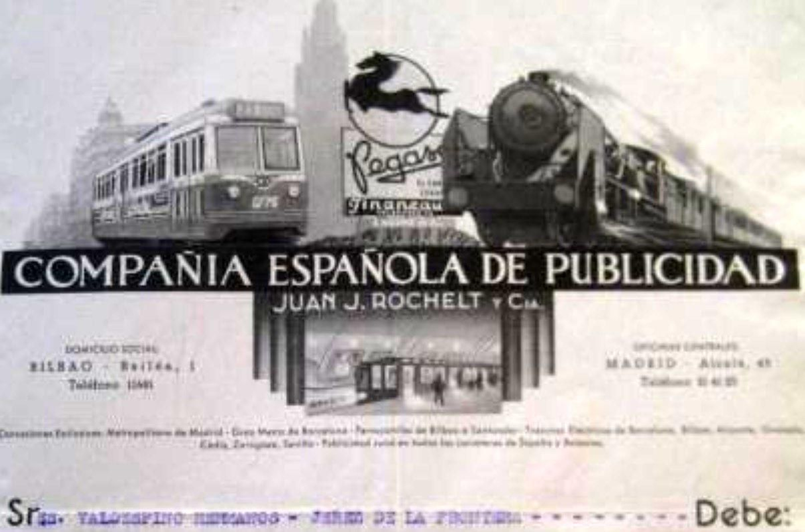 Carta de la Compañía Española de Publicidad a Valdespino, 1956.