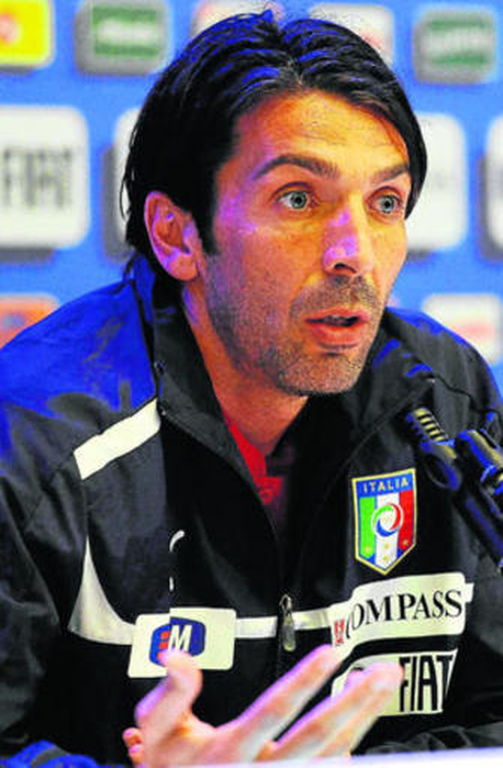 Buffon, durante la rueda de prensa ofrecida ayer.