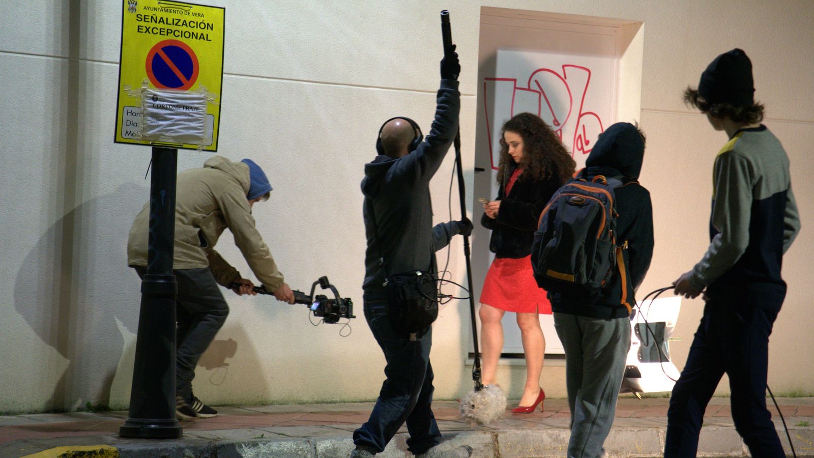 Rodaje del cortometraje 'Tacones' en las calles de Vera.