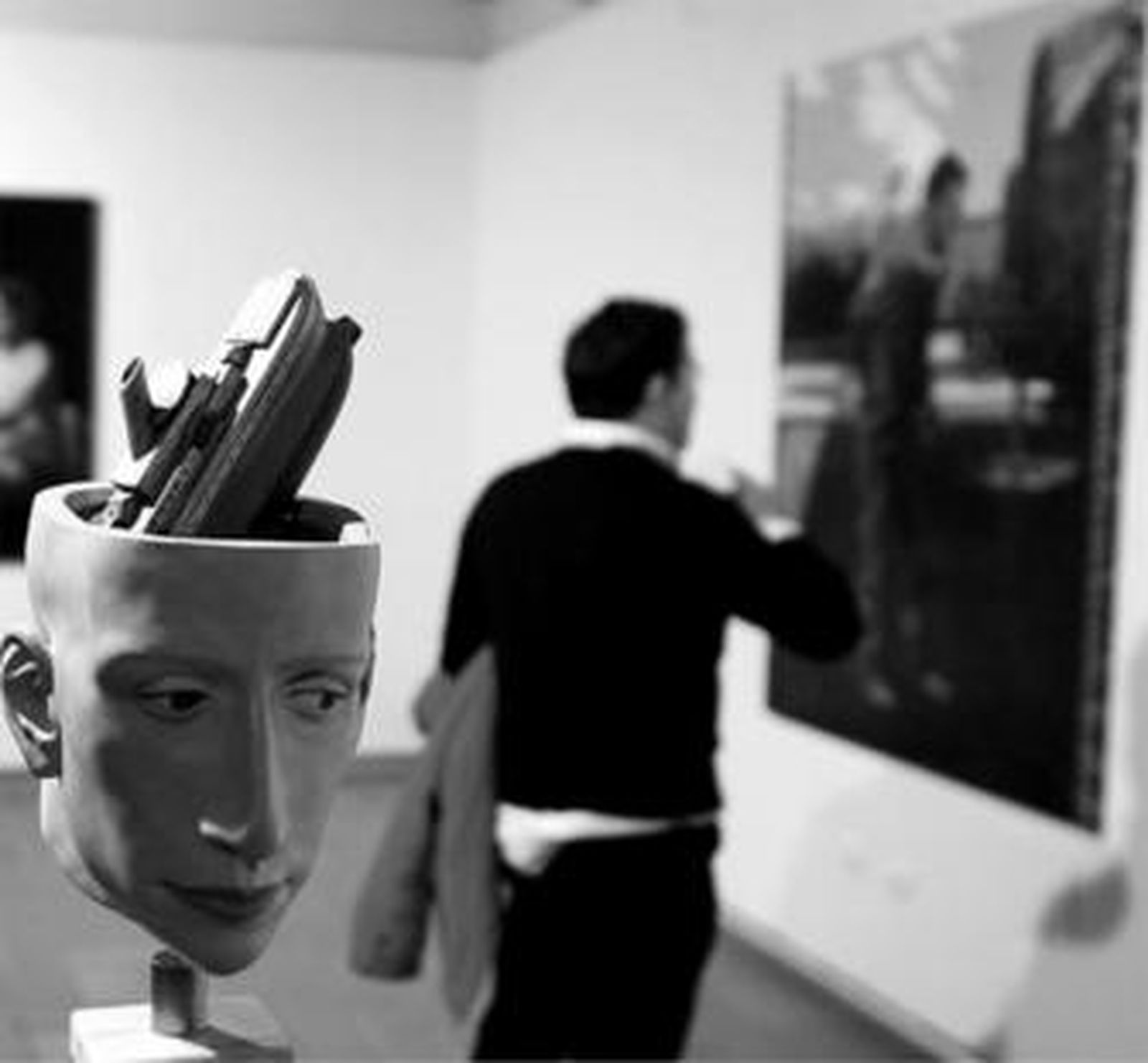 Algunas de las obras de la muestra 'Viceversa', ayer, en Santa Catalina.