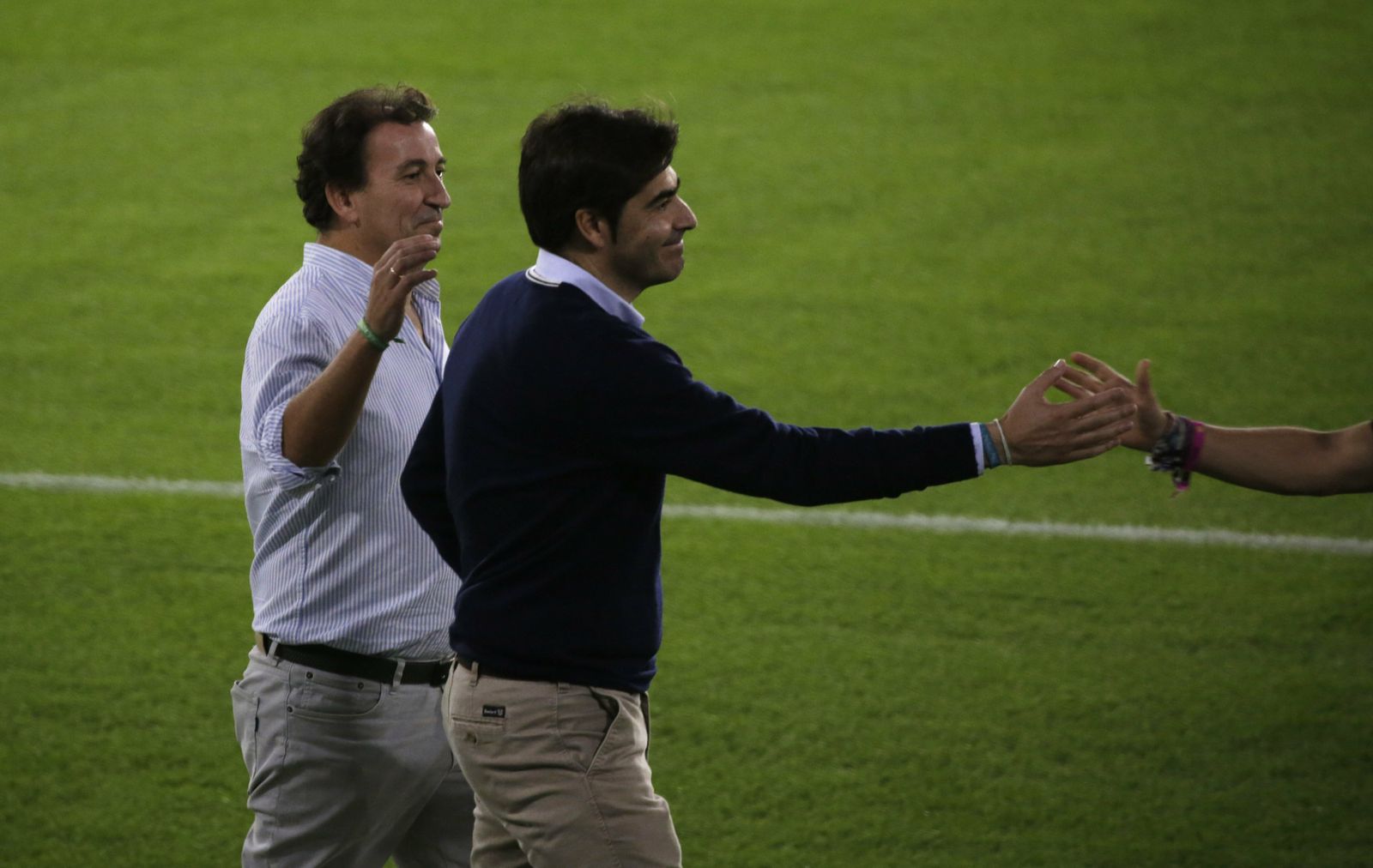 Ángel Haro y José Miguel López, en un entrenamiento del Betis.