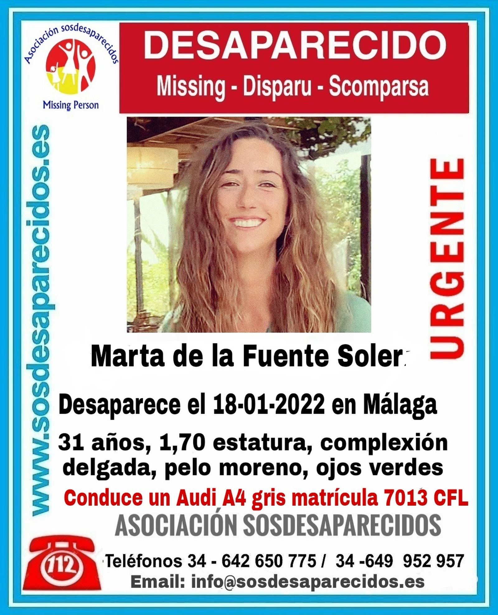 Joven desaparecida en Málaga.