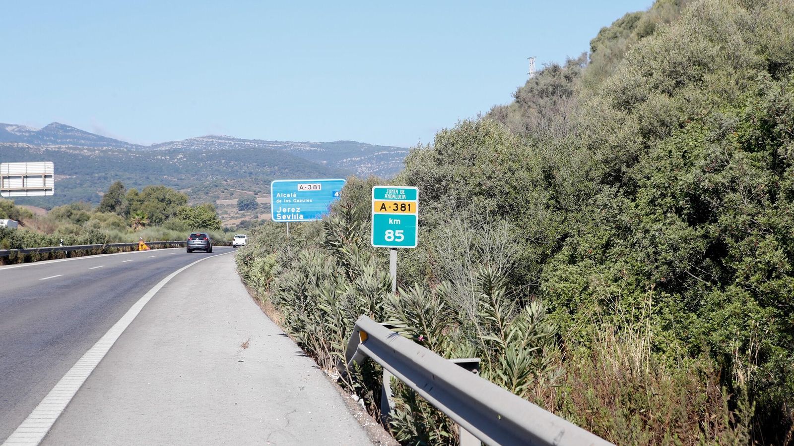 Hito kilométrico de la autovía A-381 (Jerez-Los Barrios)