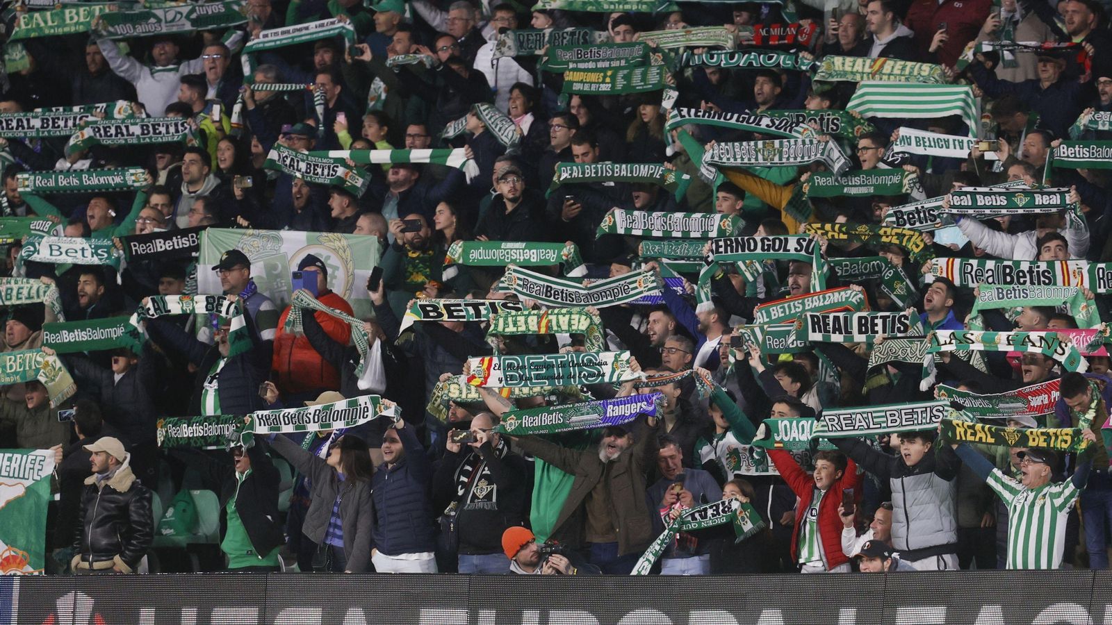 Aficionados del Betis en el Villamarín.