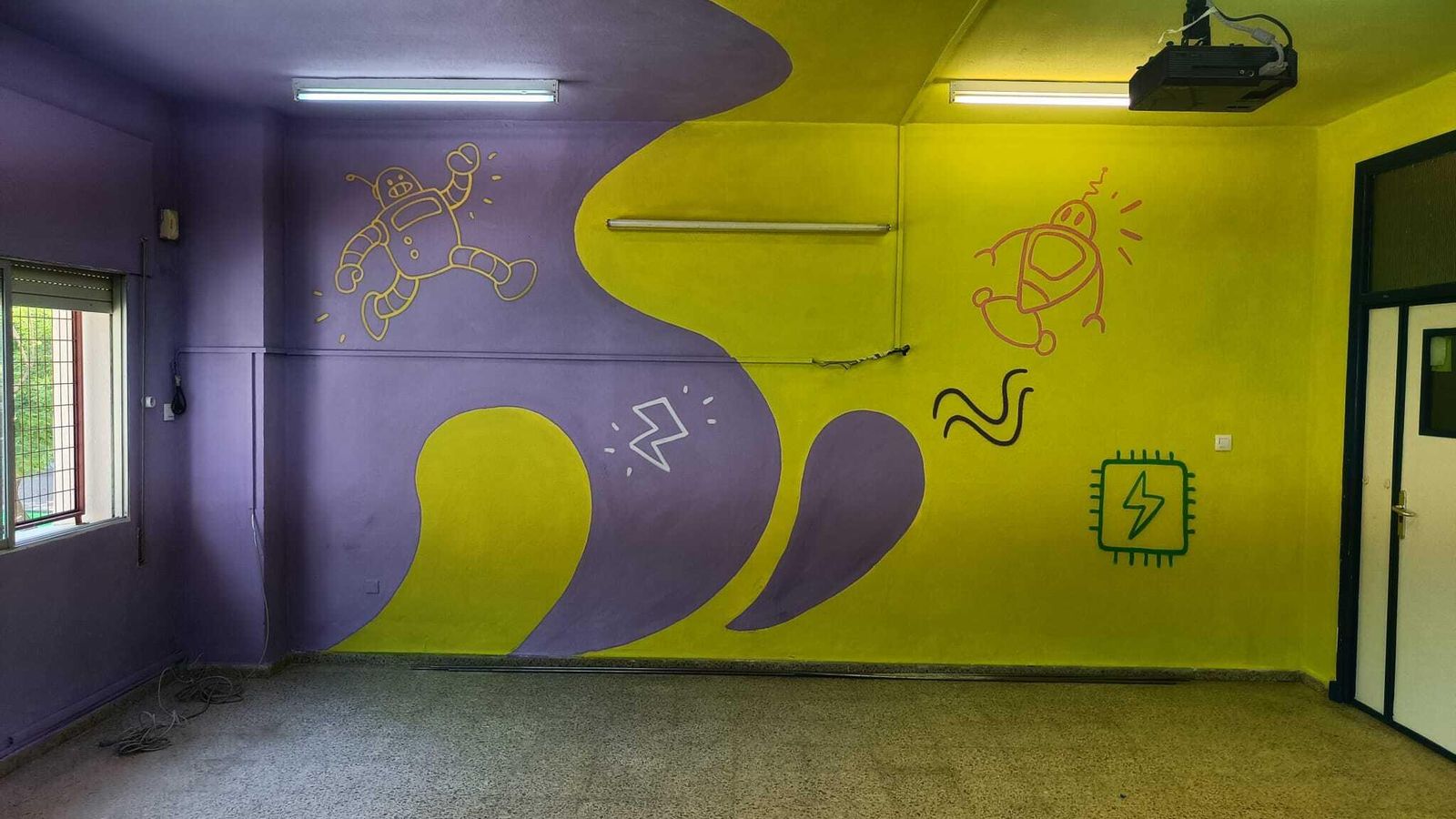 Una de las aulas que se están acondicionando en el CEIP Las Granjas.