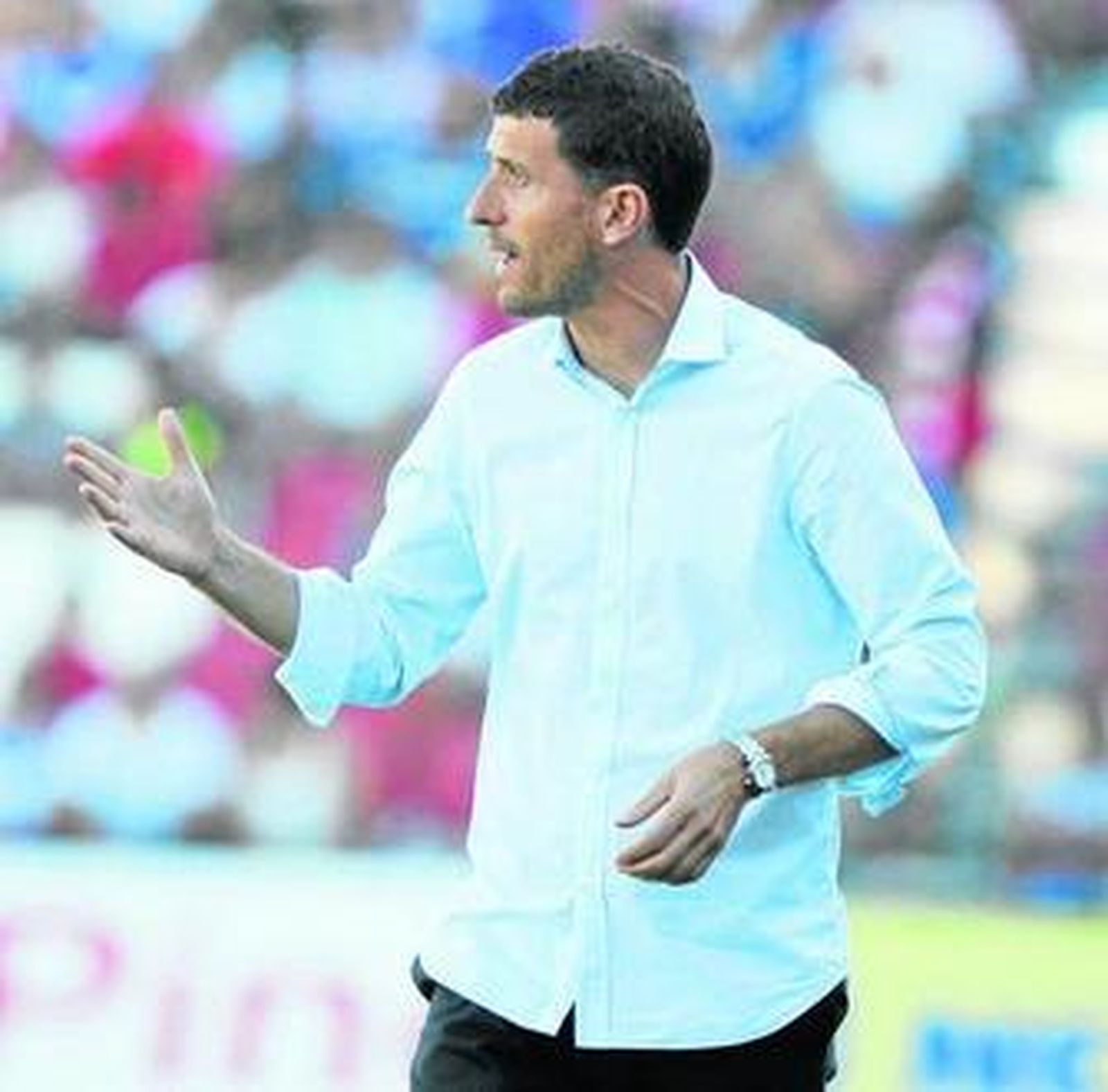 Javi Gracia gesticula durante el encuentro ante el Gudalajara.