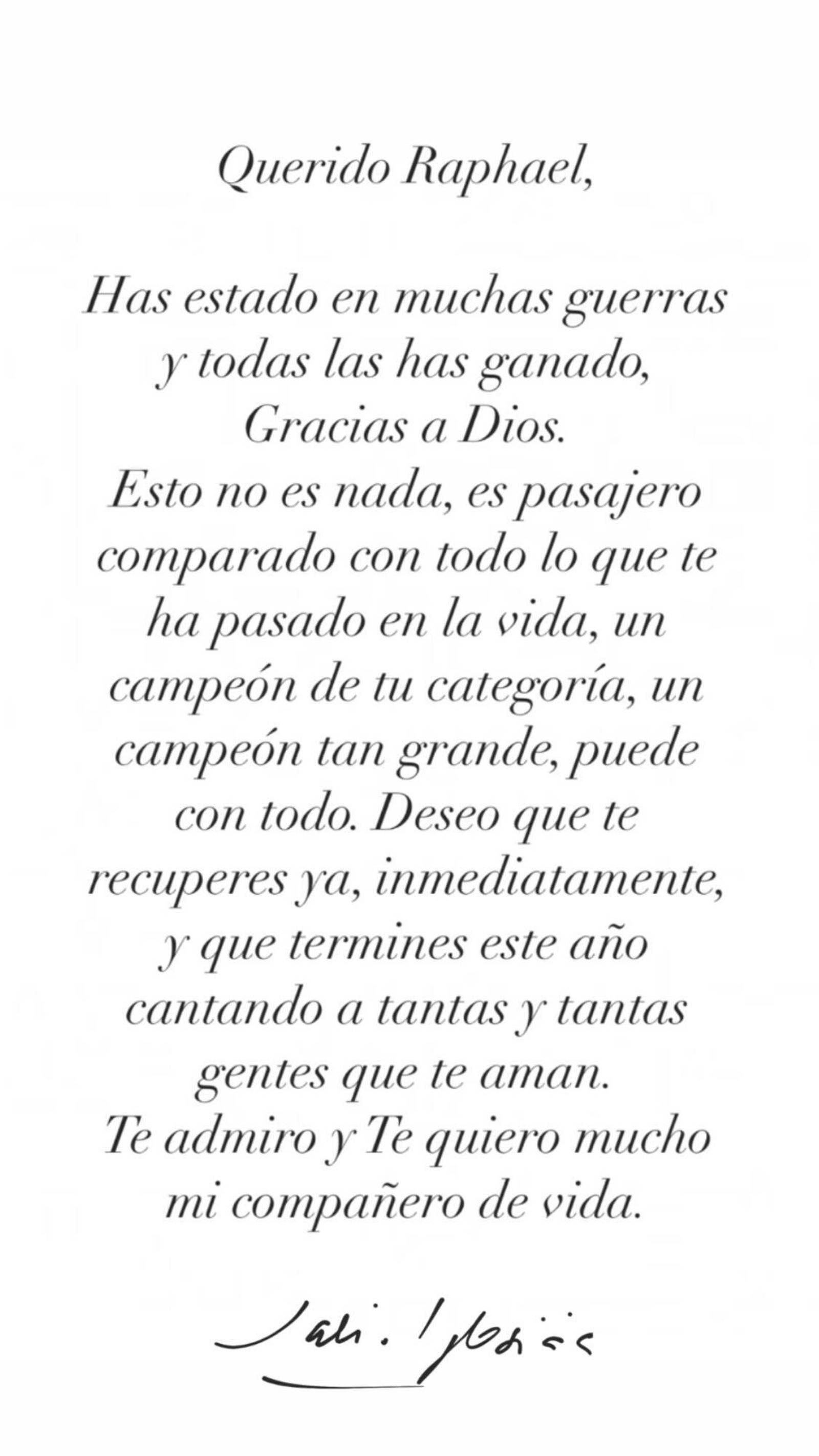 Mensaje de Instagram de Julio Iglesias