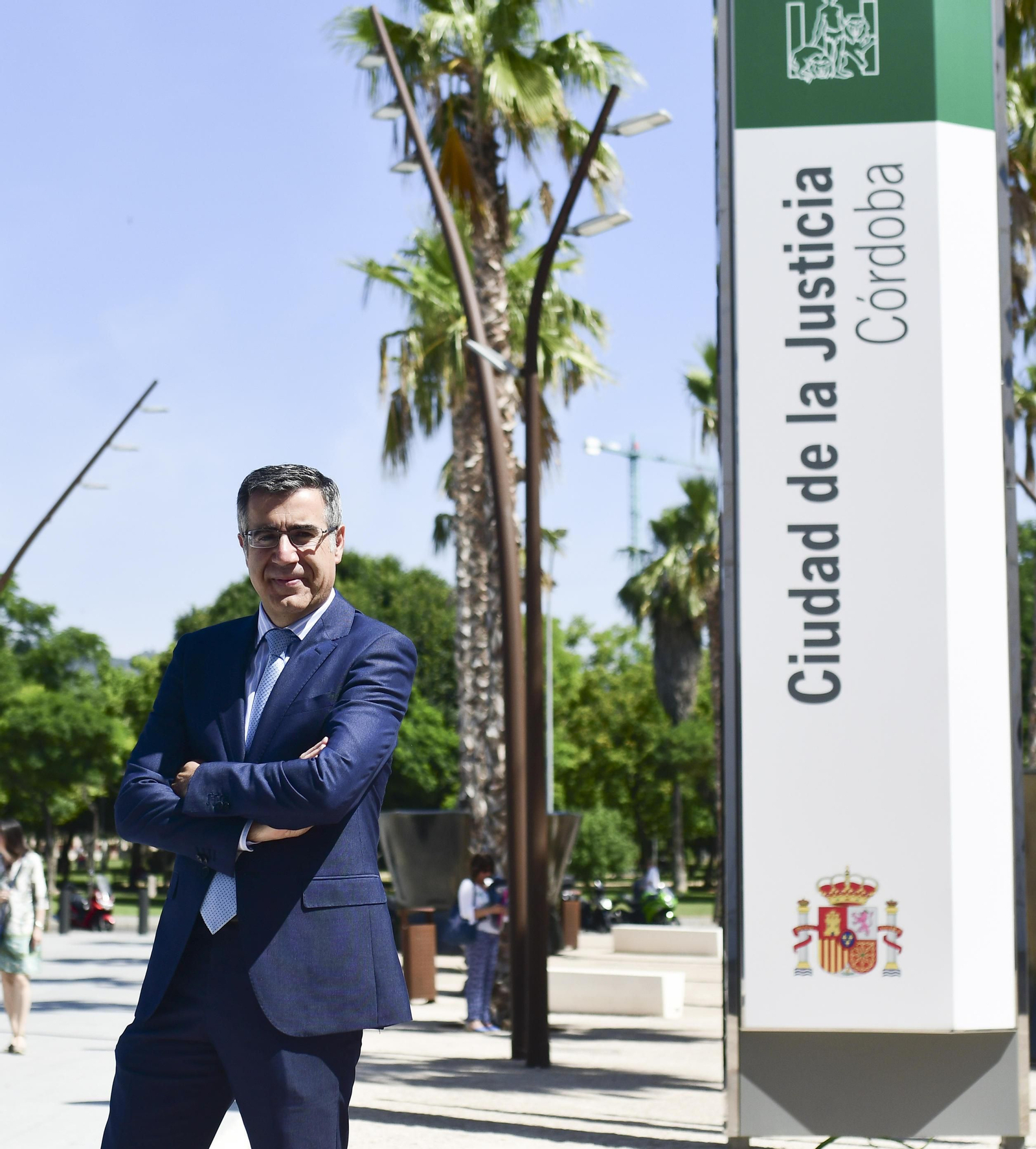 Antonio Jesús Rodríguez, en las puertas de la Ciudad de la Justicia.