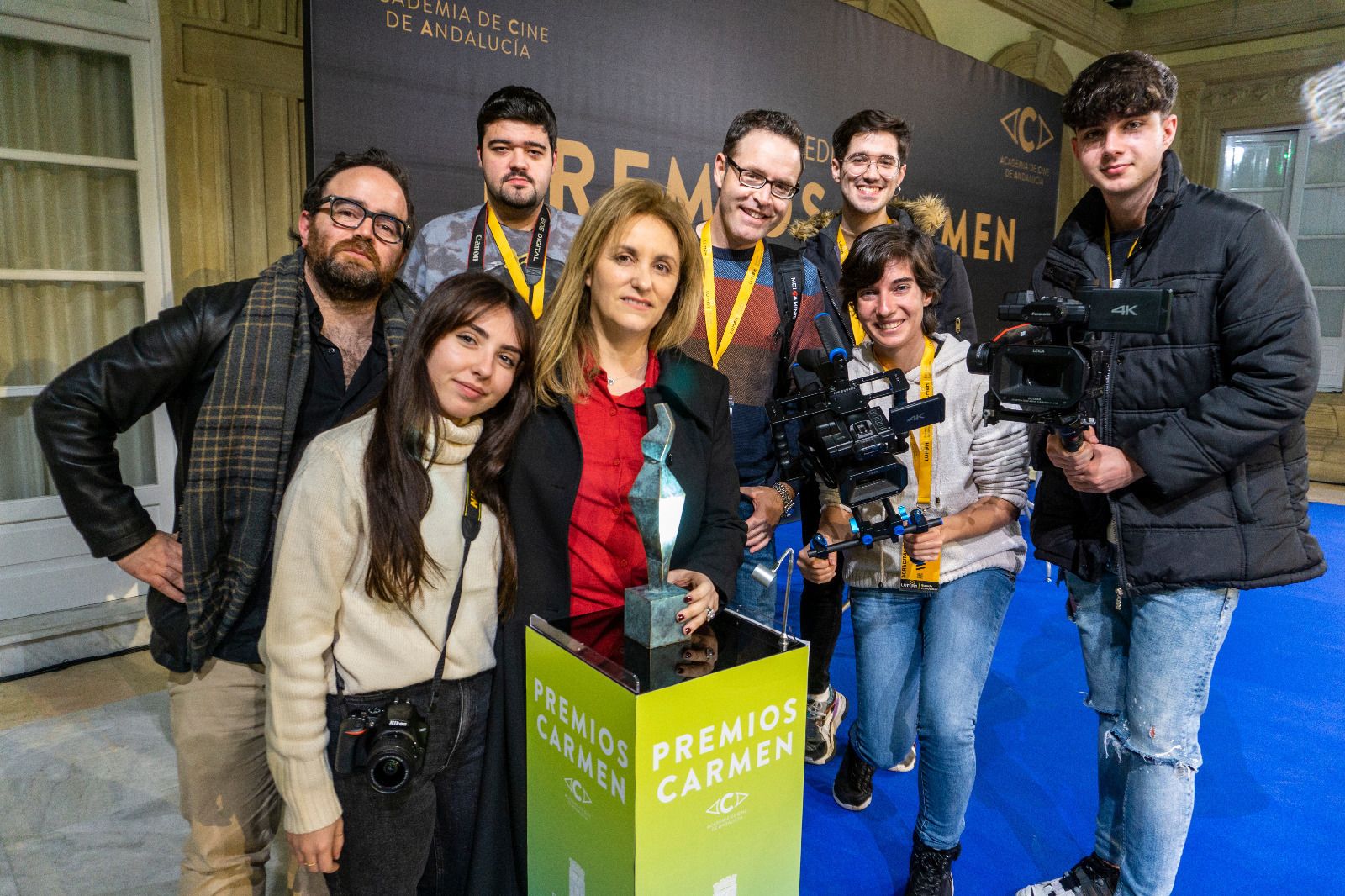 Marta Velasco con los alumnos de Lumen Escuela Audiovisual.