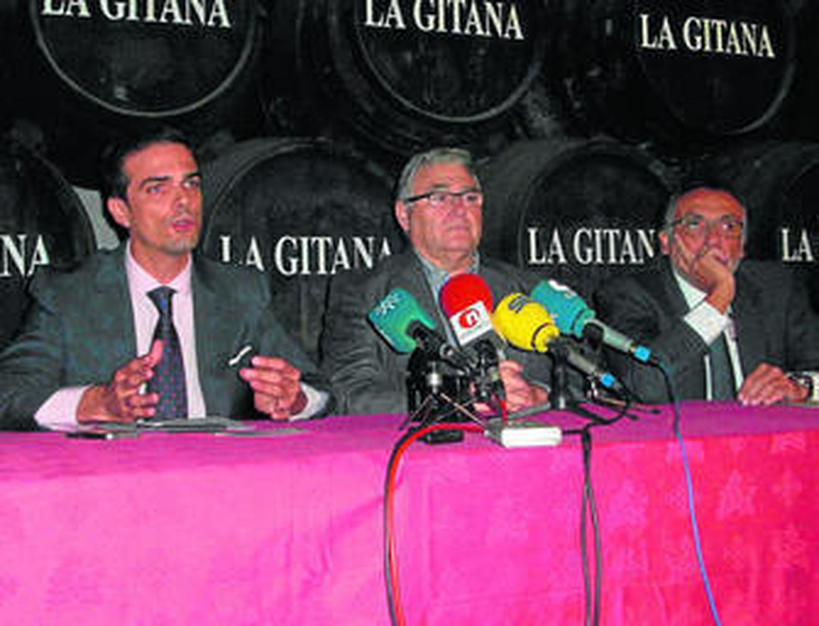 Fermín Hidalgo, Francisco Yuste y José Carlos Garrido ejercieron ayer de portavoces de los manzanilleros.