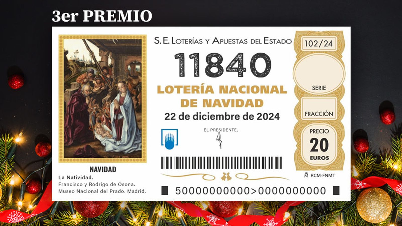 11840, tercer premio.