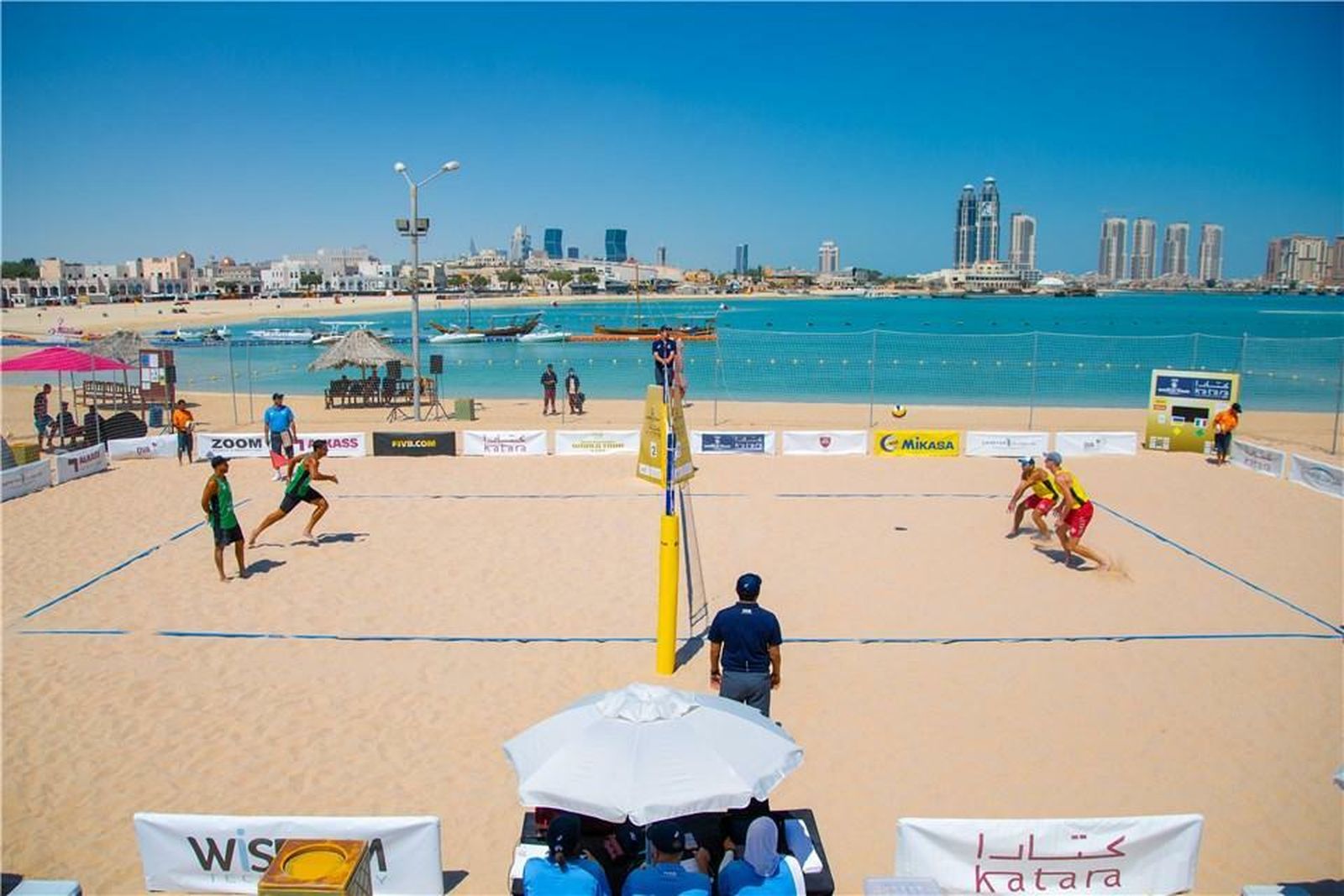 Gavira y Herrera, en su primer partido en Doha.