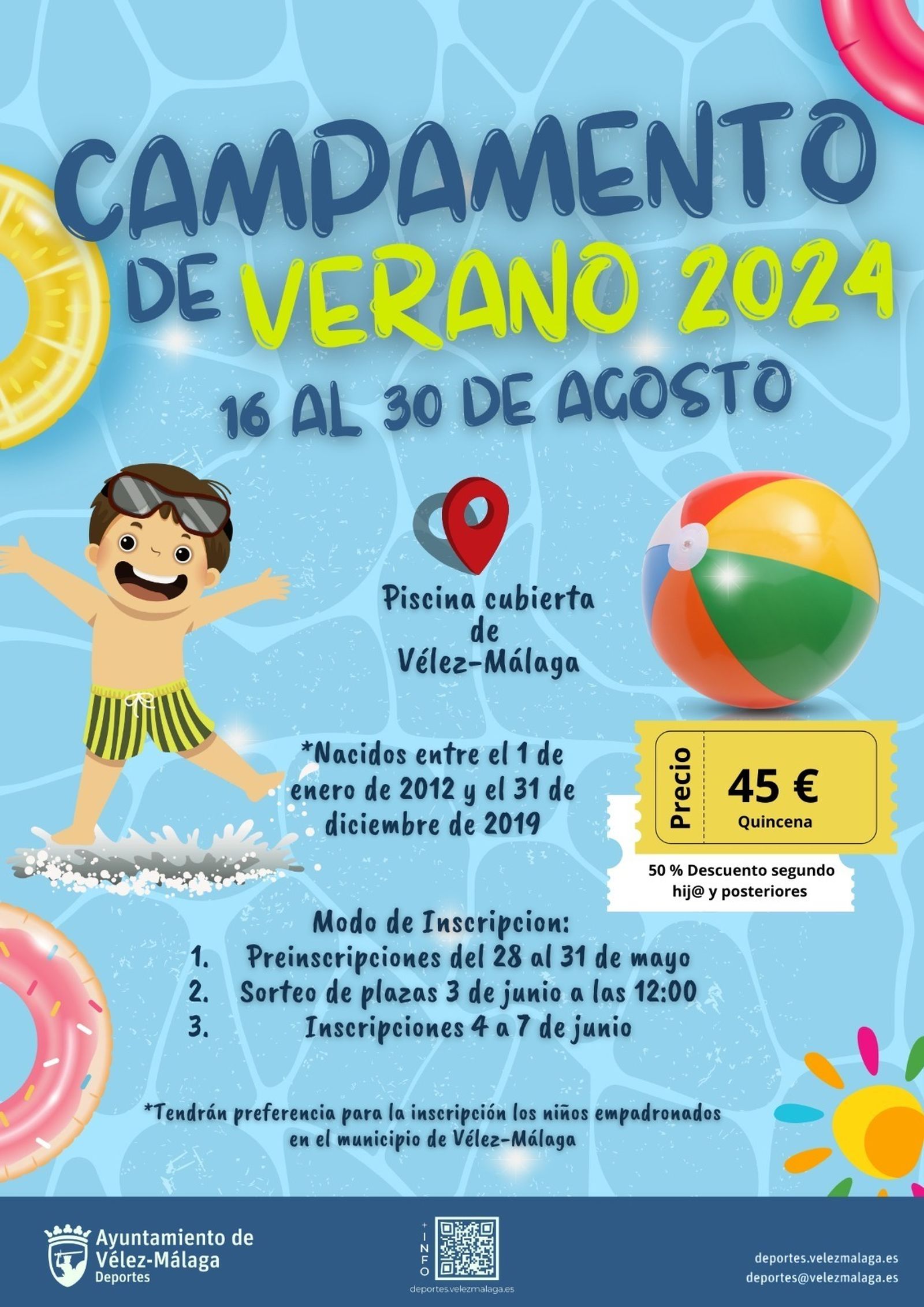 Cartel del Campamento de Verano de Vélez-Málaga
