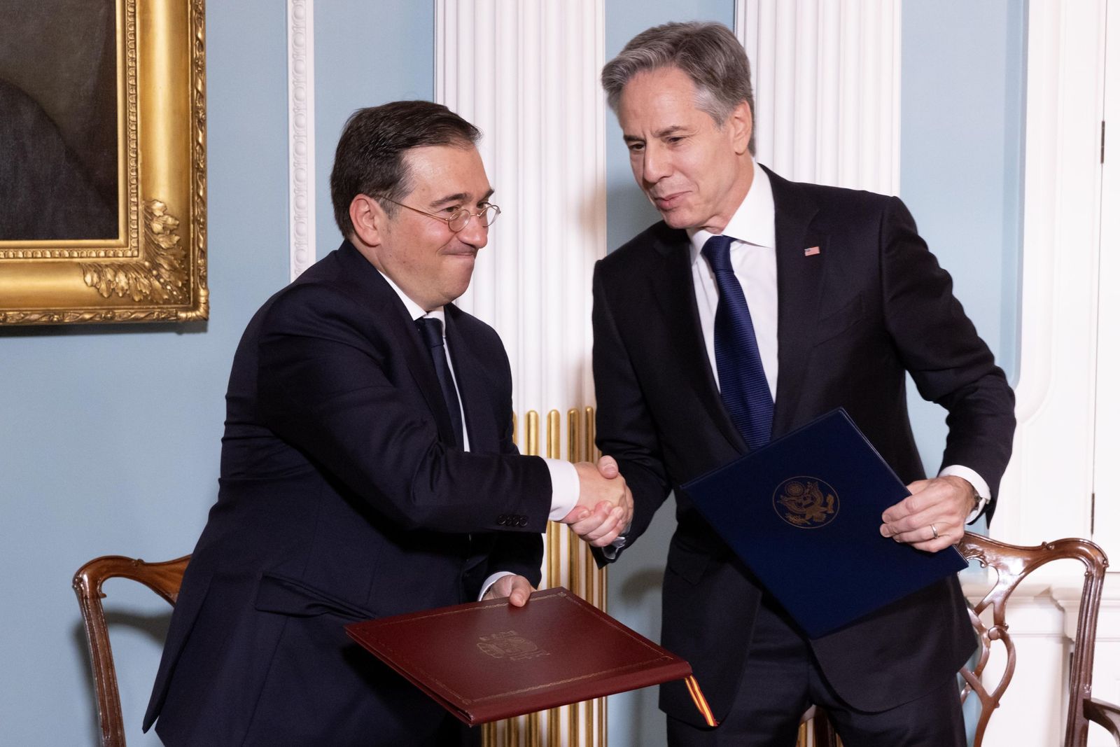 José Manuel Albares y Antony Blinken.