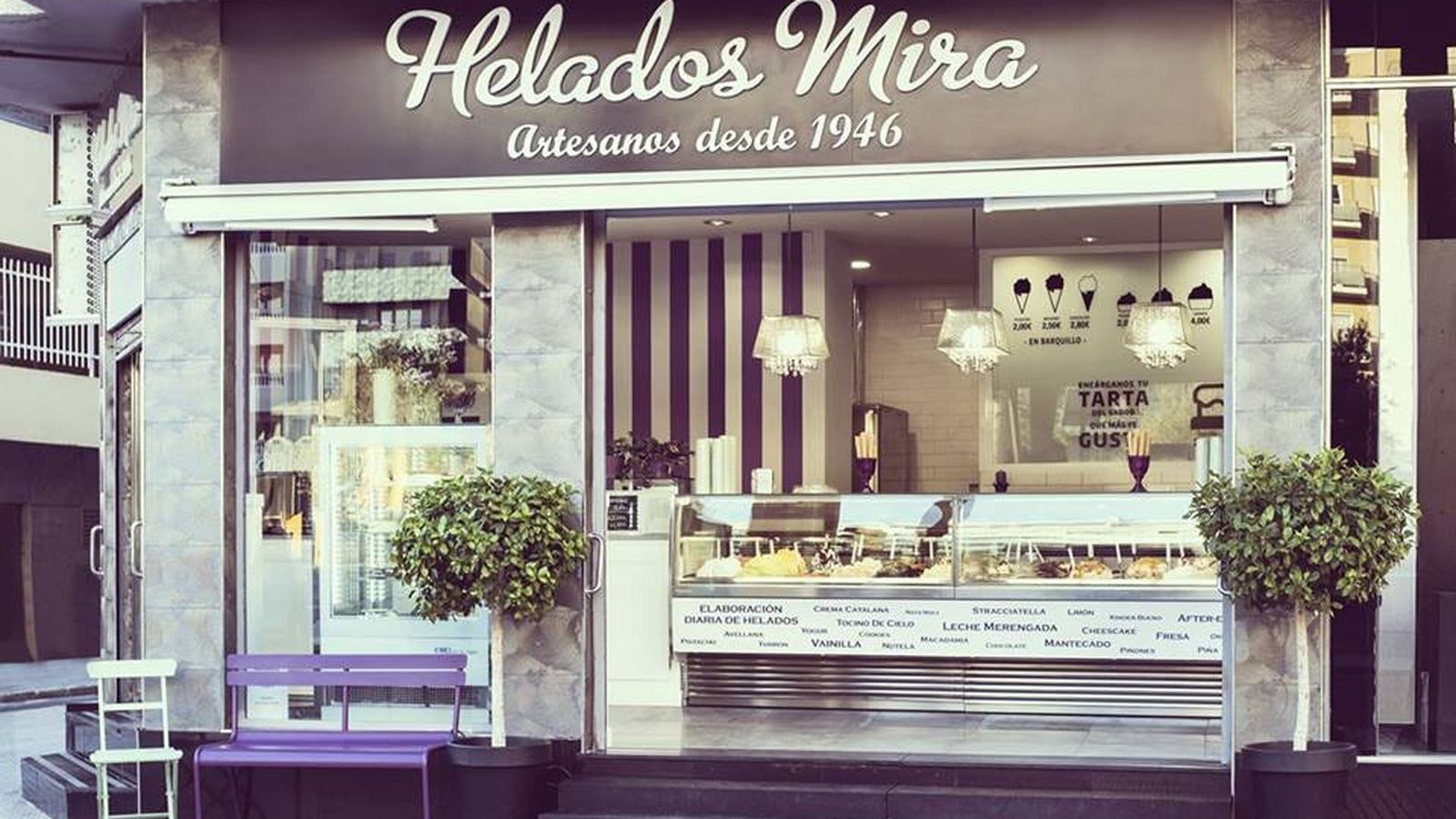 Una de las heladerías de Mira en Cádiz