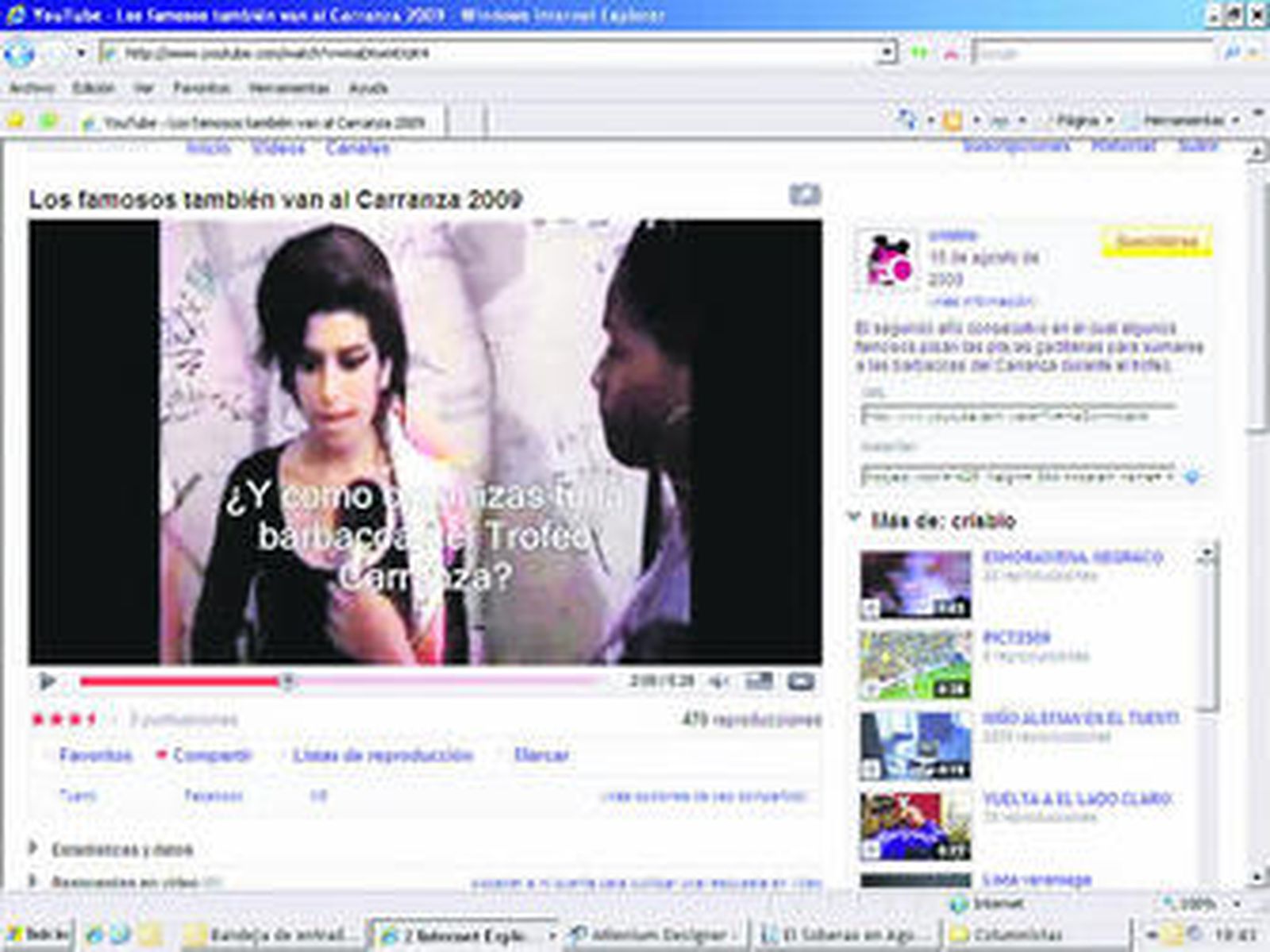 En un montaje, Winehouse y otros famosos hablan de su participación en las barbacoas.