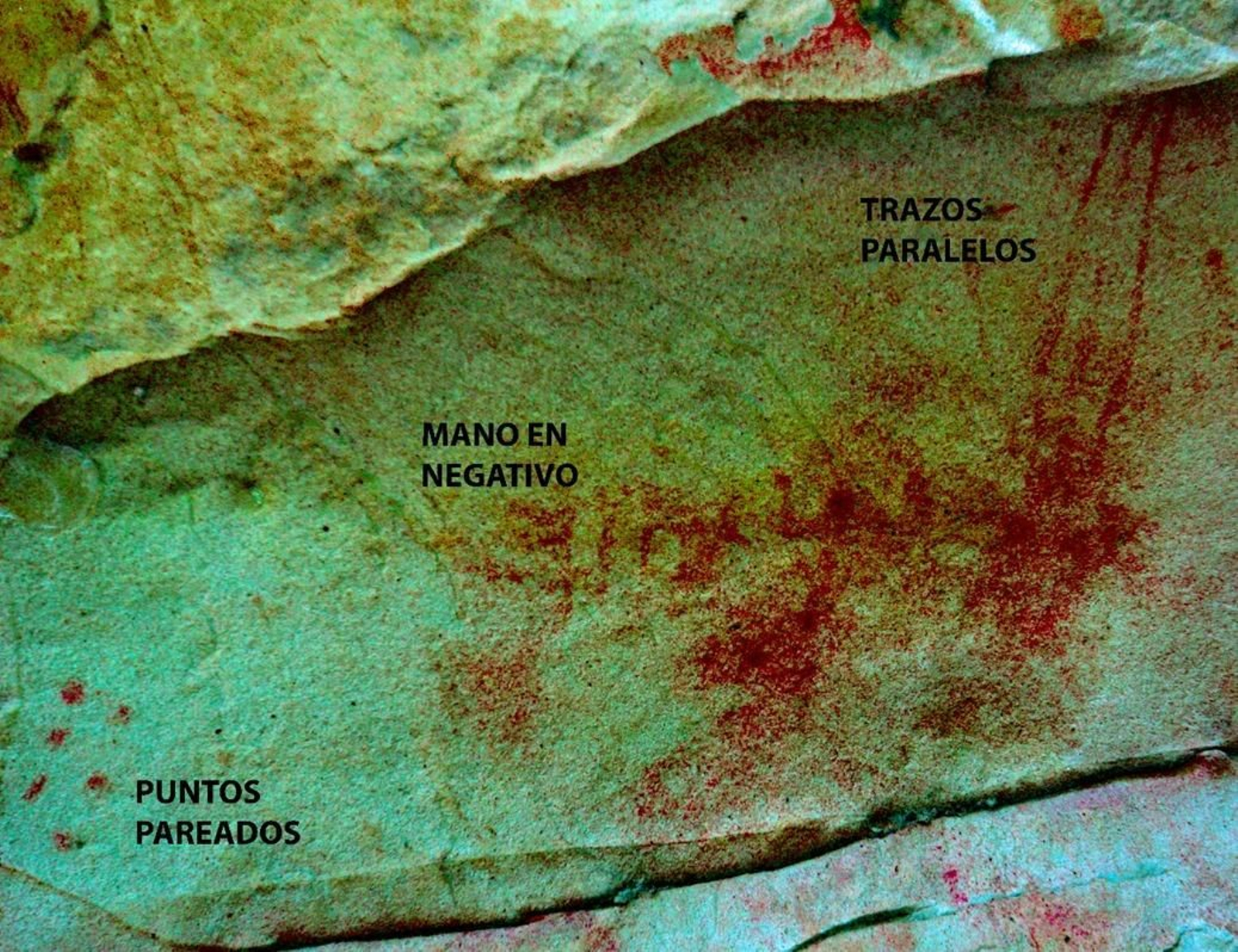 Cueva de las Palomas IV, mano en negativo aerografiadas. Tarifa (Cádiz). Cueva de las Palomas IV, mano en negativo aerografiadas. Tarifa (Cádiz).