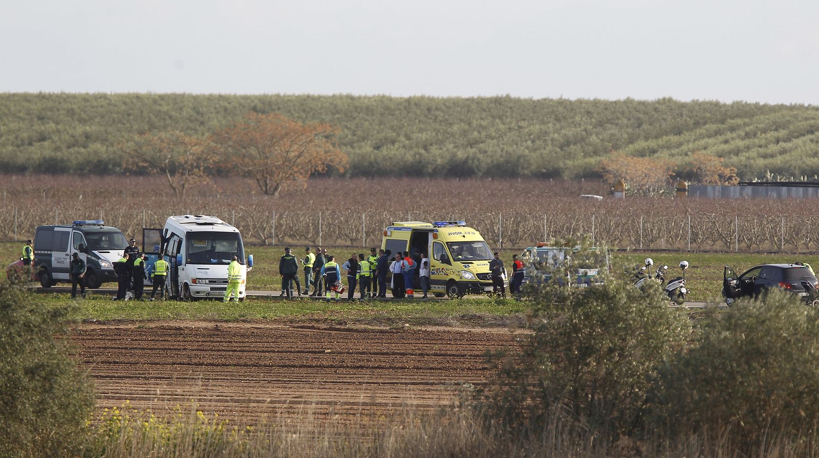 El accidente del autobús escolar, en imágenes
