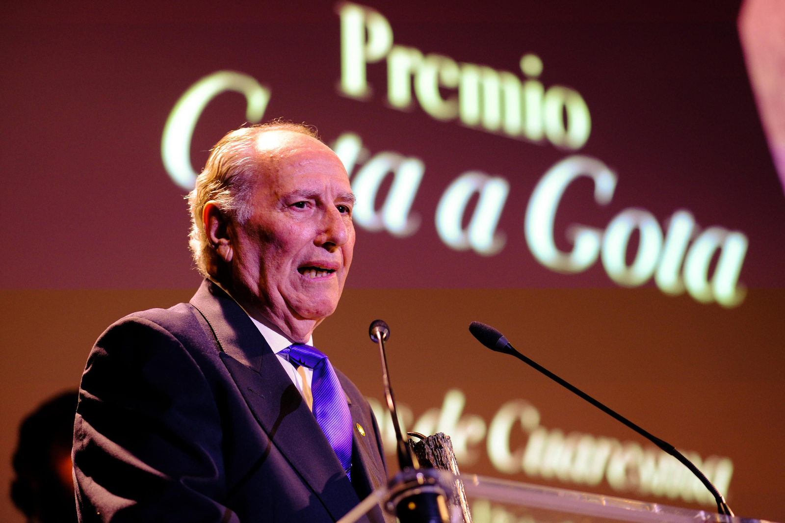 Pepe Castaño, dirigiéndose al público tras recoger el premio.