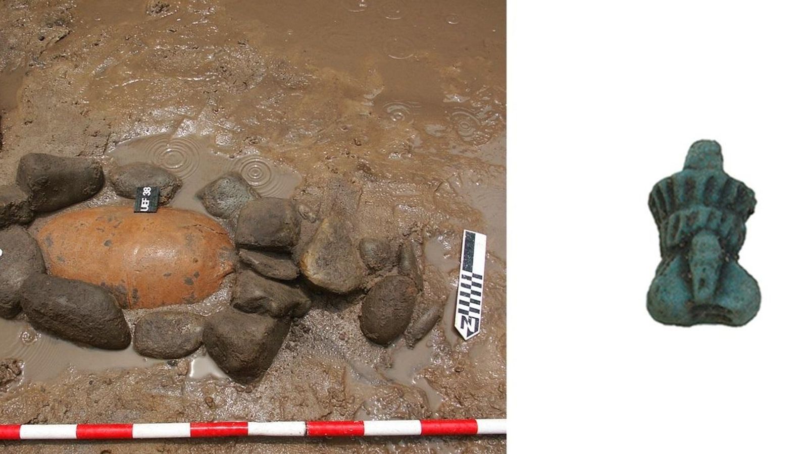 Inhumación infantil en ánfora y ajuar compuesto por un amuleto  fálico.