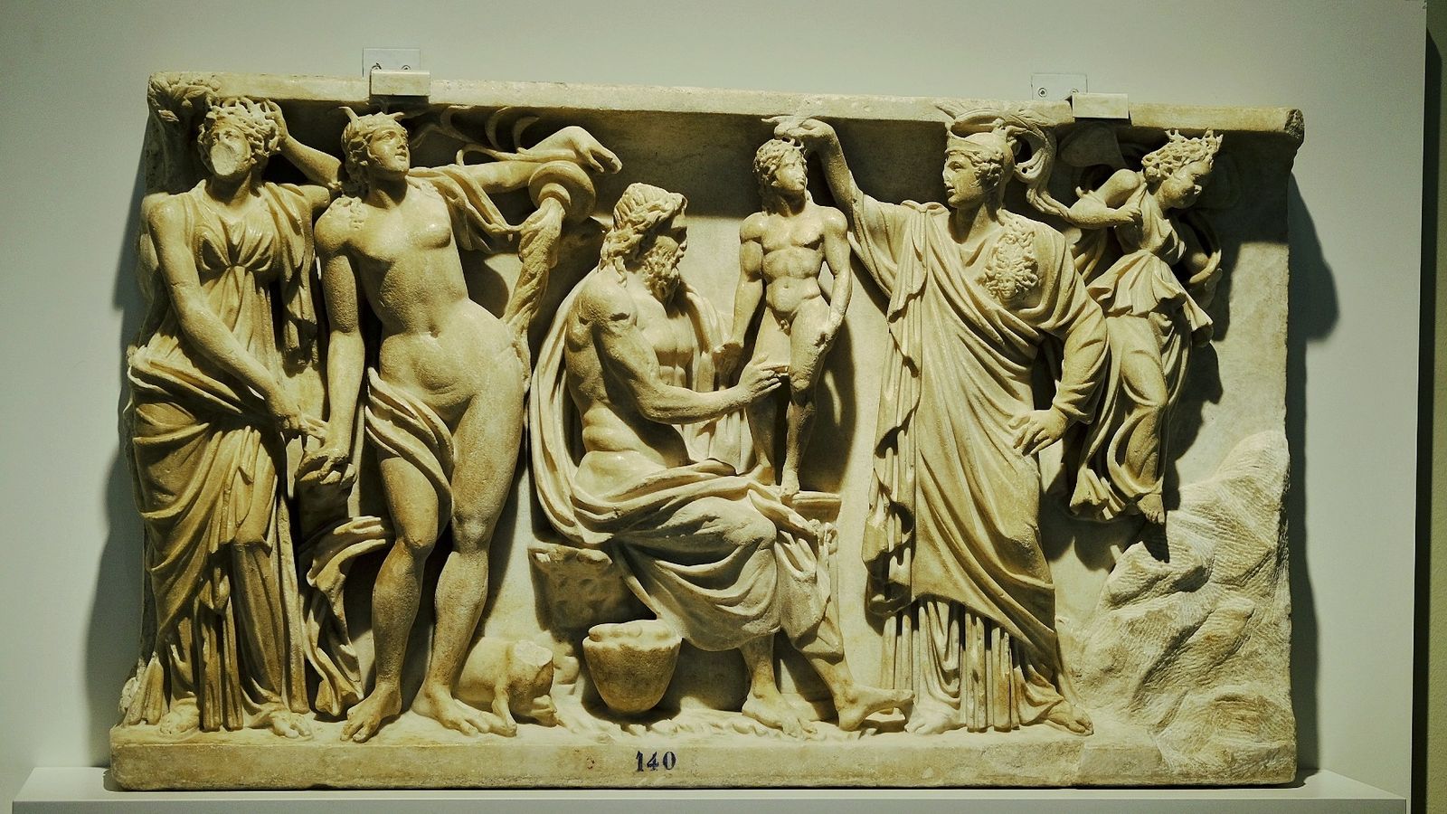 Fragmento romano 'Prometeo y Atenea crean al primer hombre'