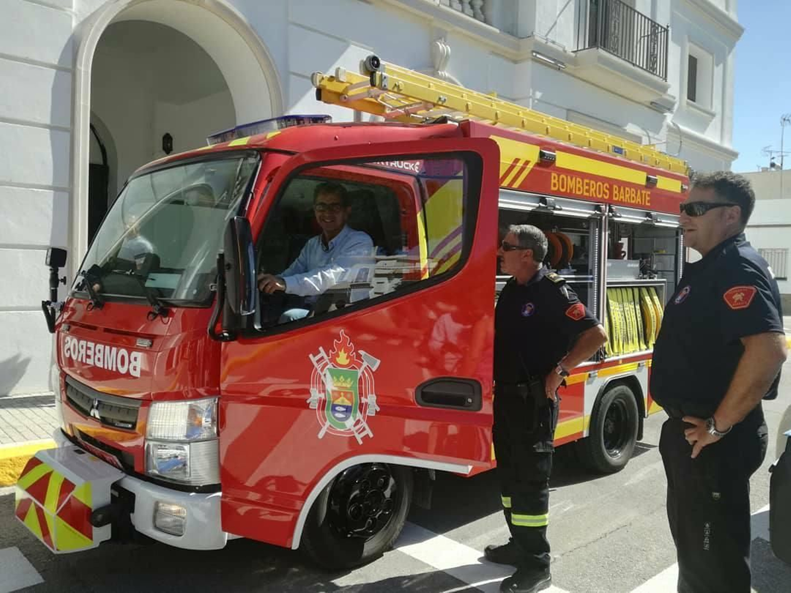 Vehículo contraincendios, en Barbate