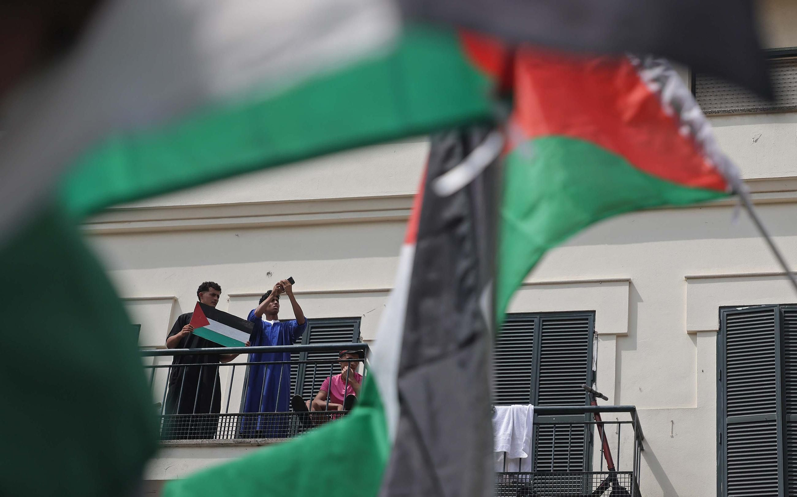 Fotos de la manifestación contra el uso del Puerto de Algeciras, para las operaciones de abastecimiento de Israel en la guerra con Gaza