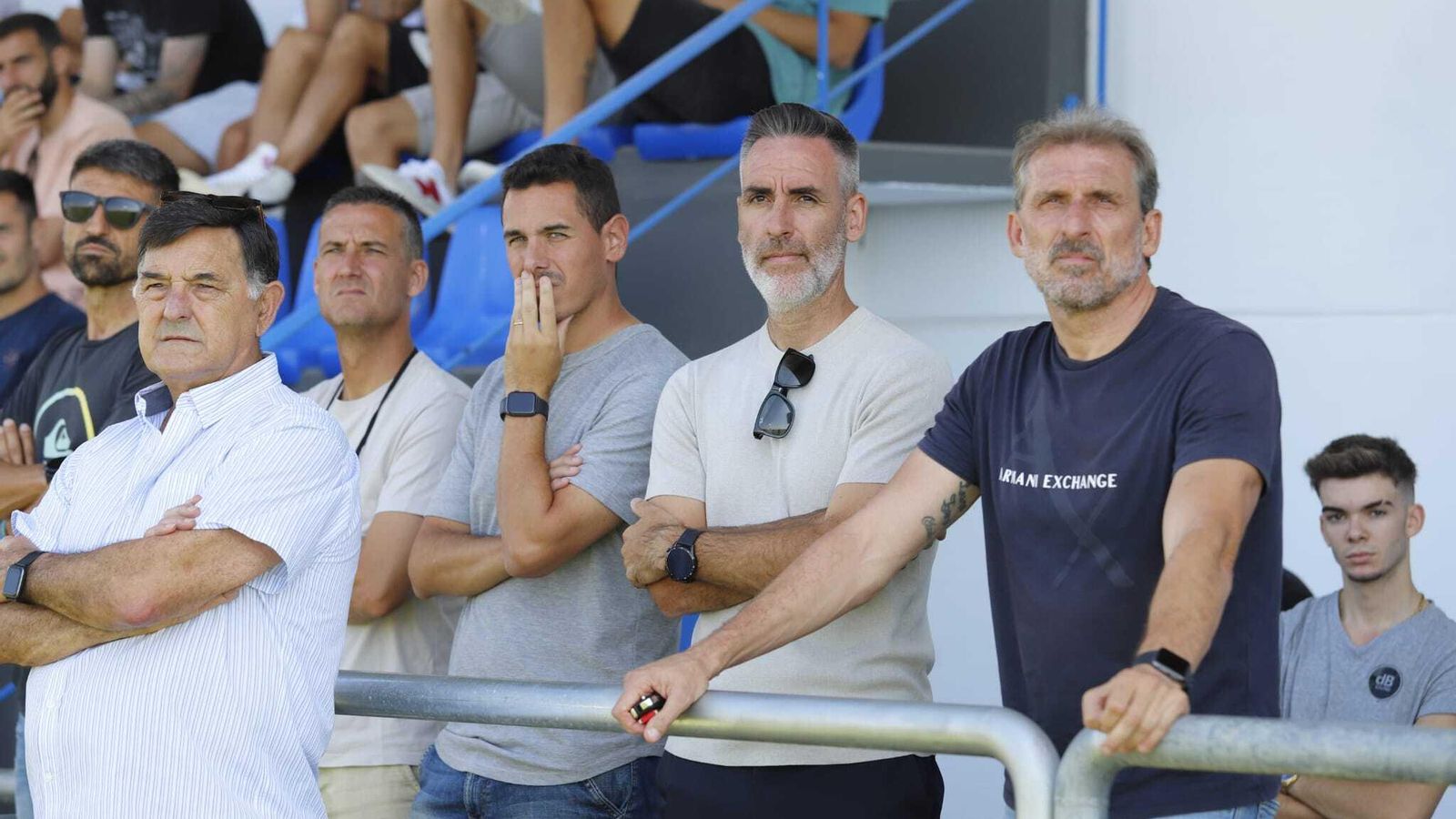 Abel Gómez y Óscar Arias, presente en la reinauguración del campo.