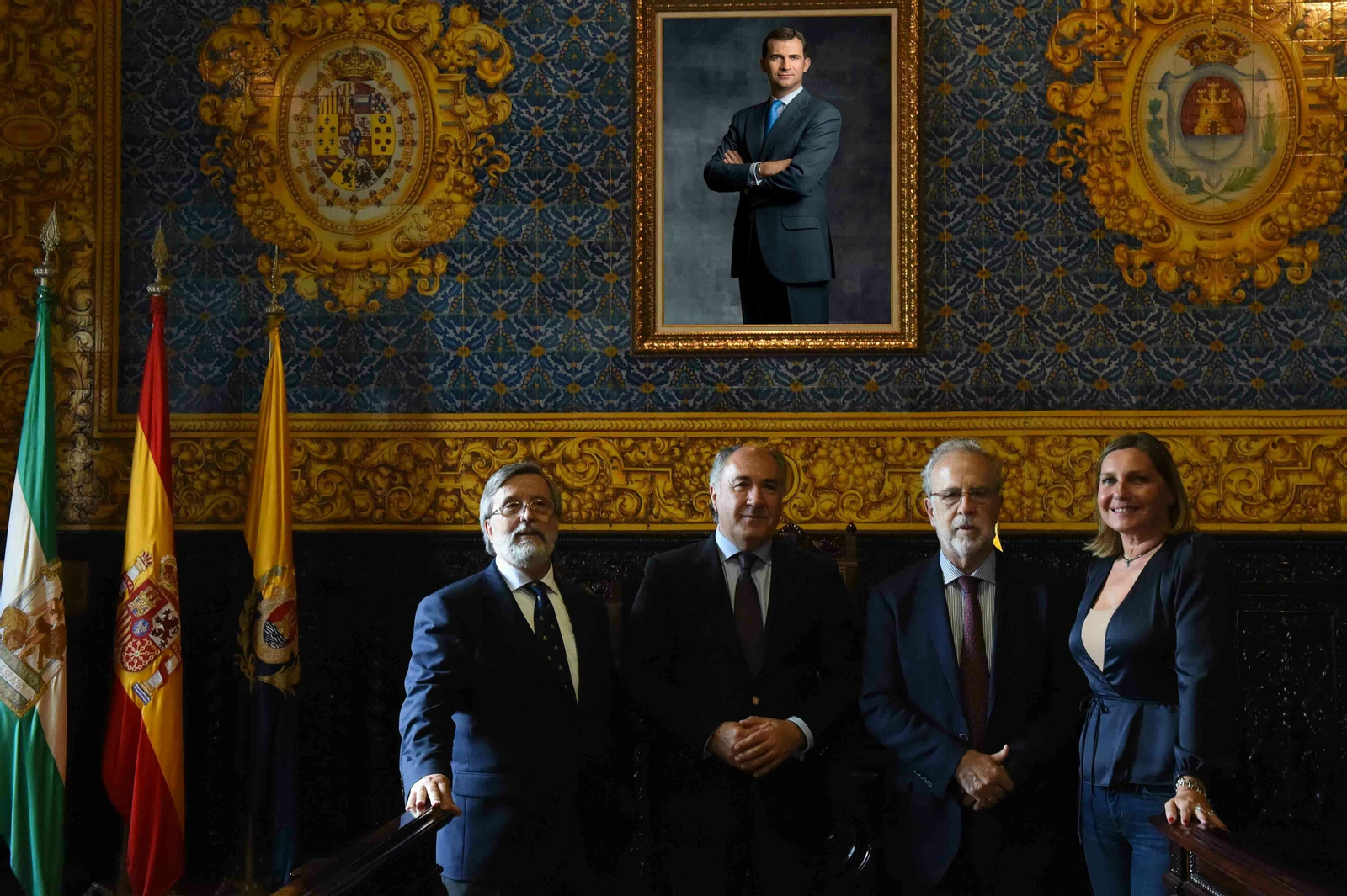 Agustín Núñez, José Ignacio Landaluce, Arturo Avello y Susana Pérez, en el Ayuntamiento de Algeciras