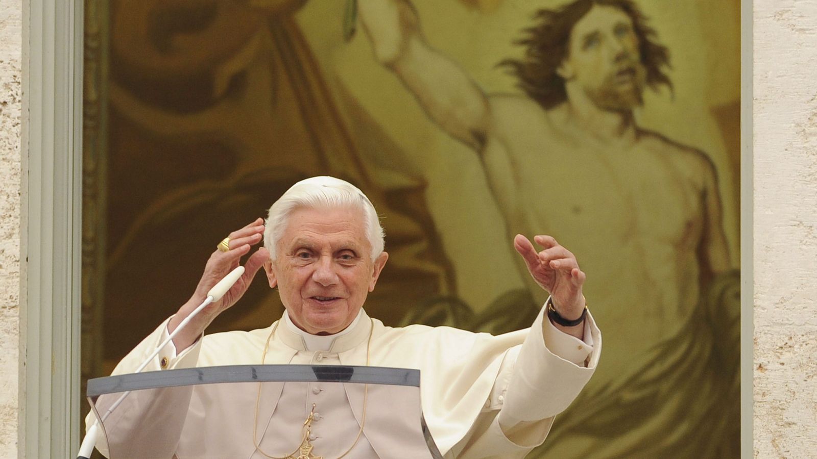 Benedicto XVI, durante la oración en la que se refirió a Fray Leopoldo