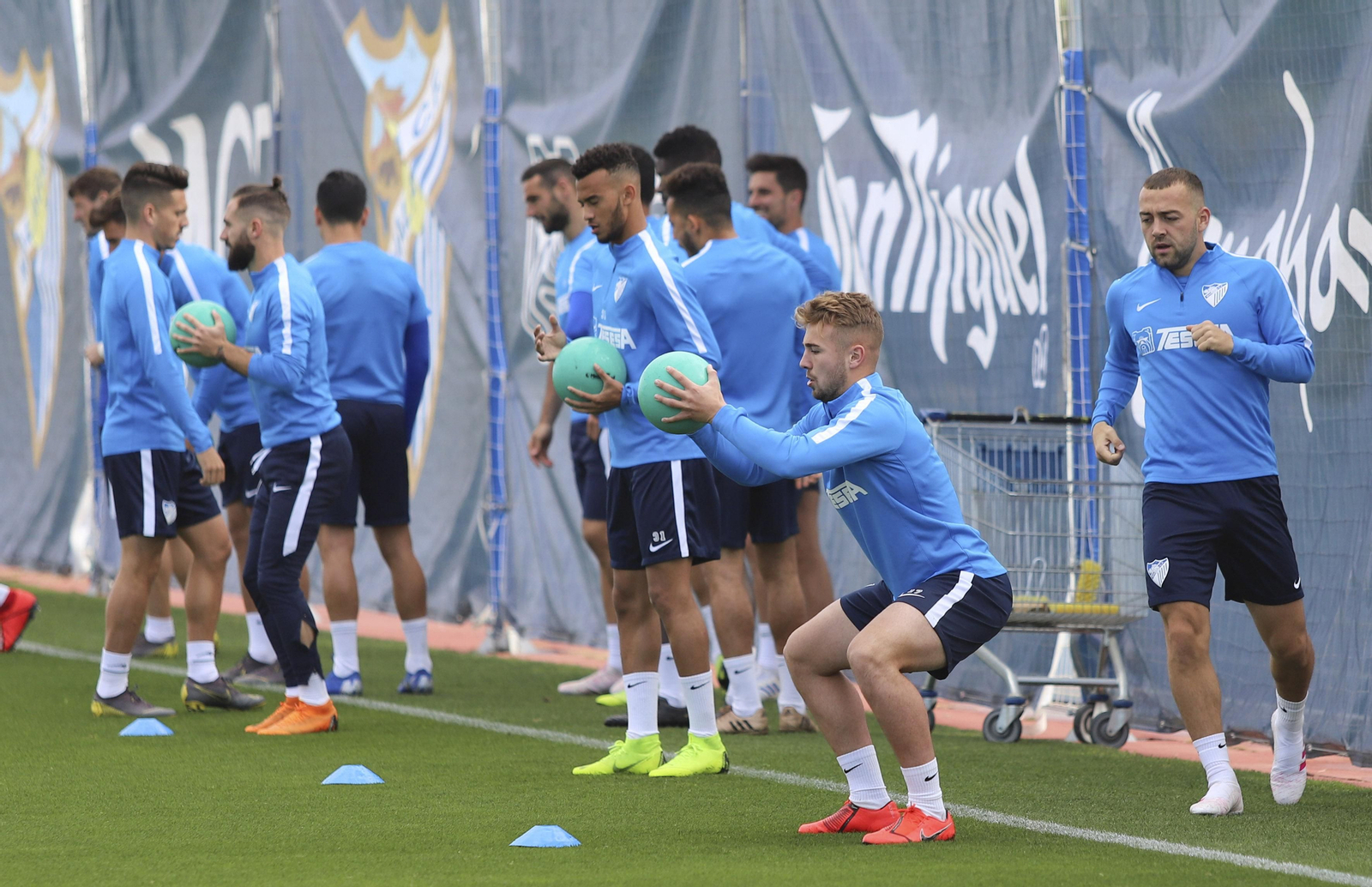 Entrenamiento del Málaga CF.