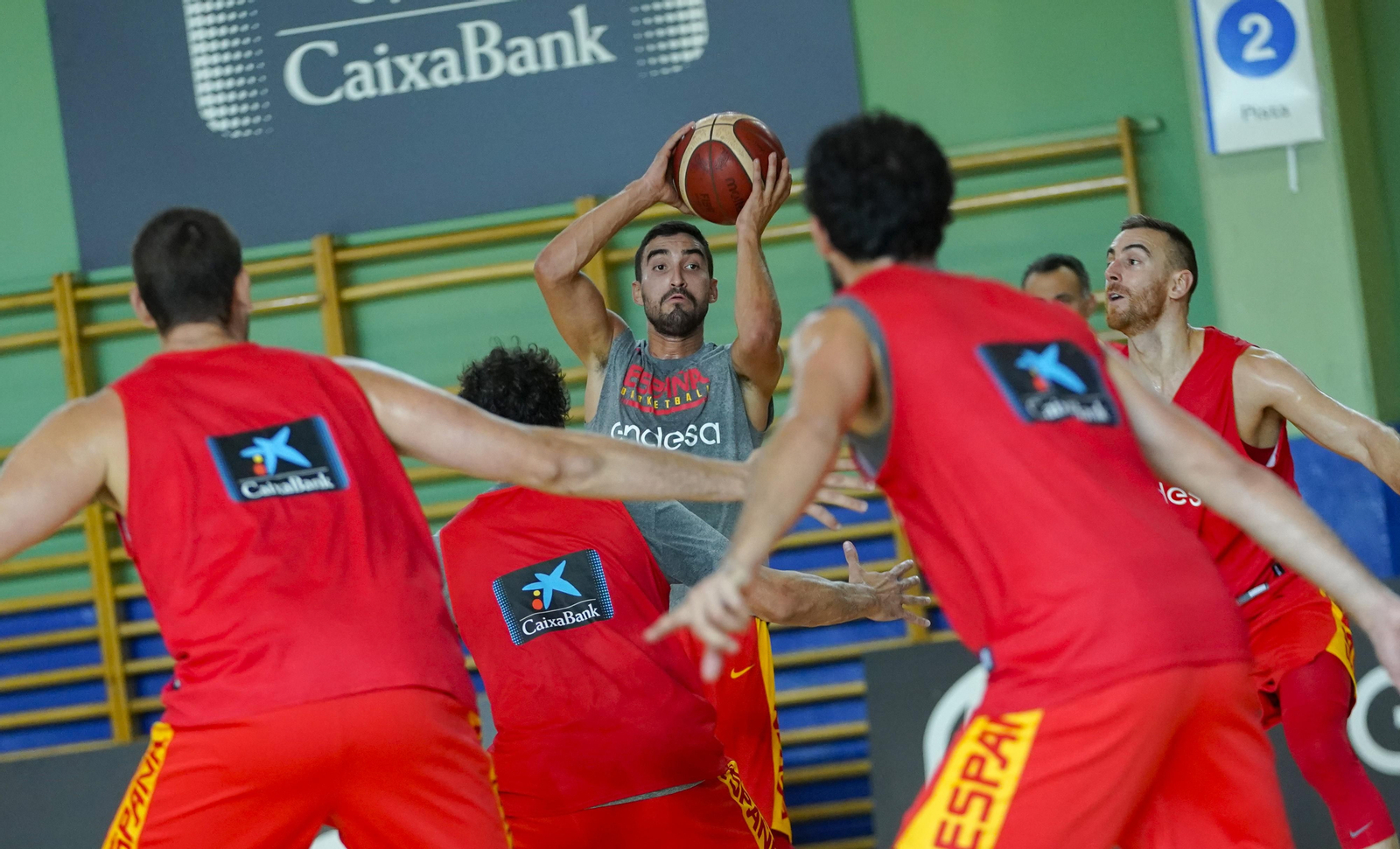 Jaime Fernández, en un entrenamiento con España.