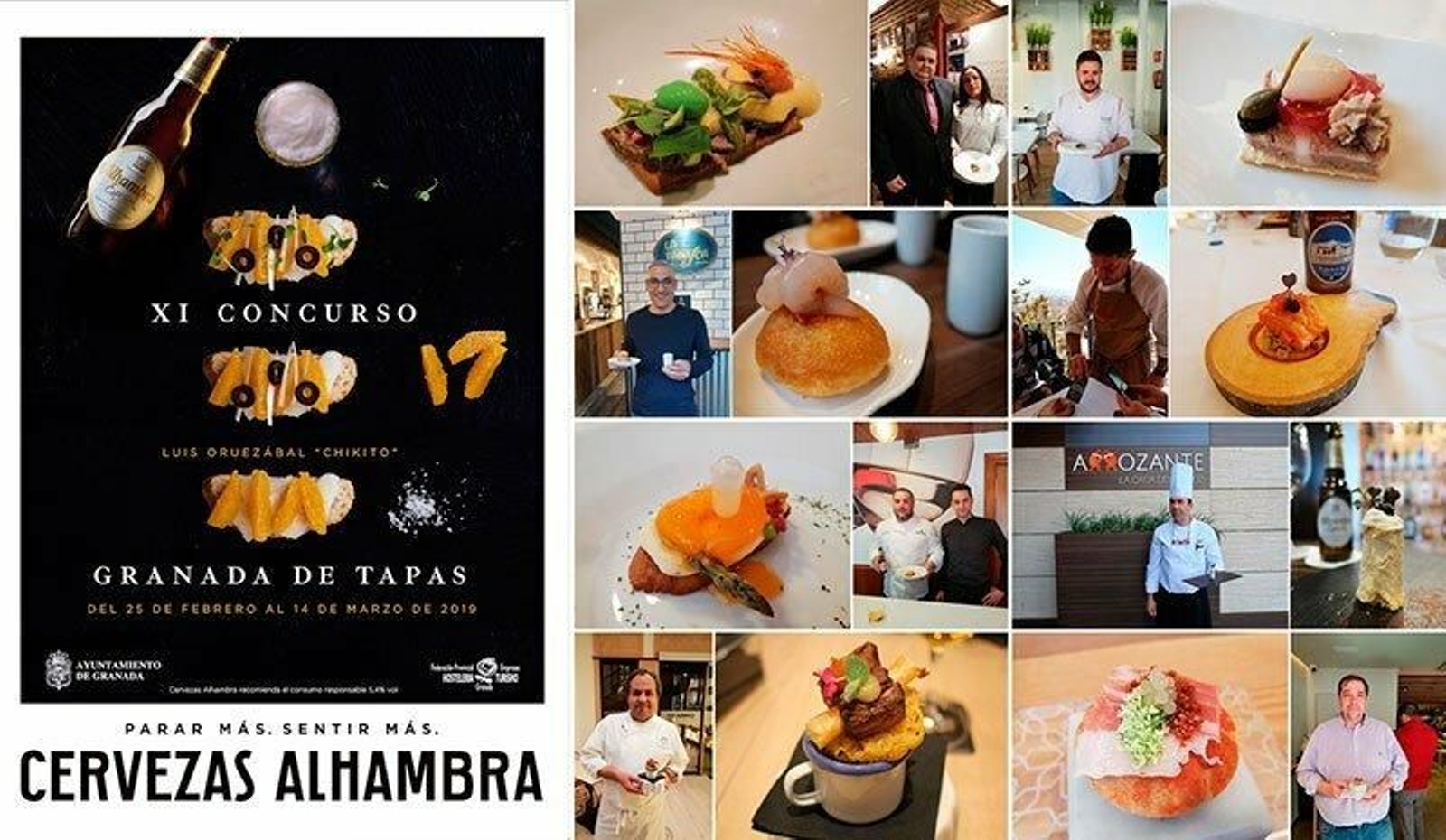 Cartel con los finalistas del concurso Granada de Tapas