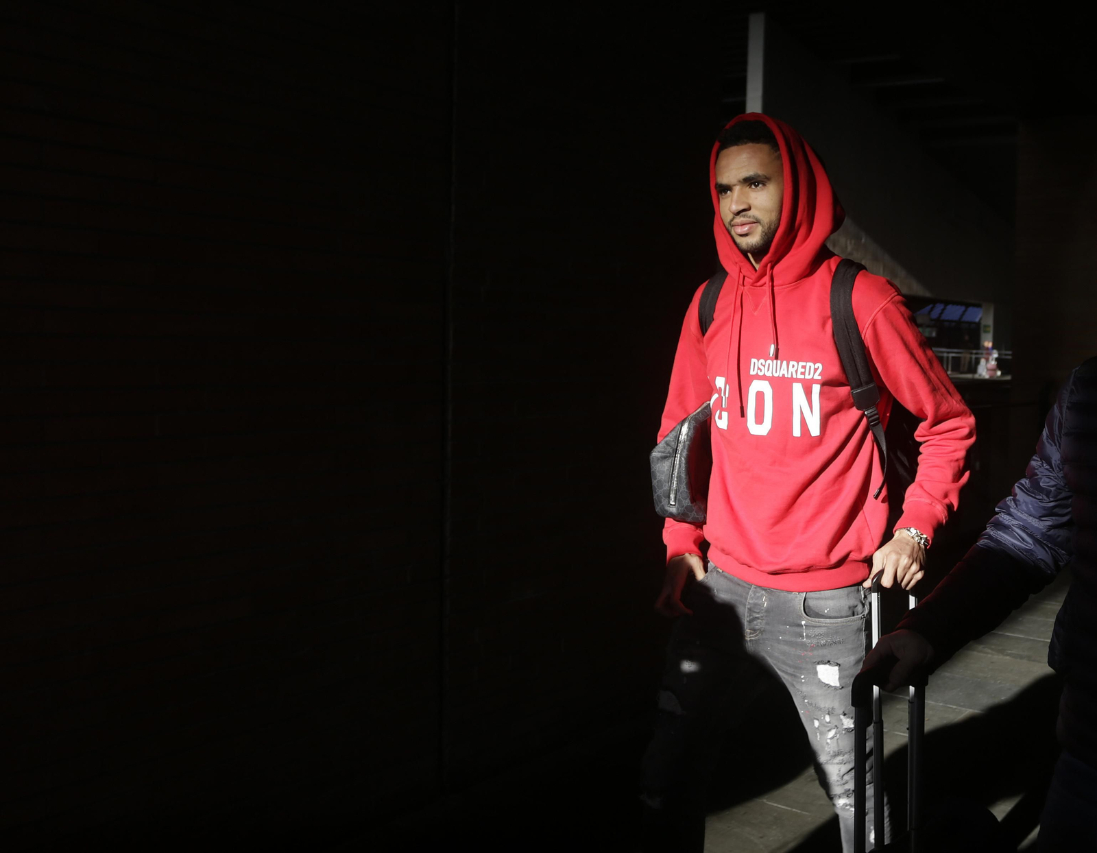 En-Nesyri, ayer a su llegada a Santa Justa