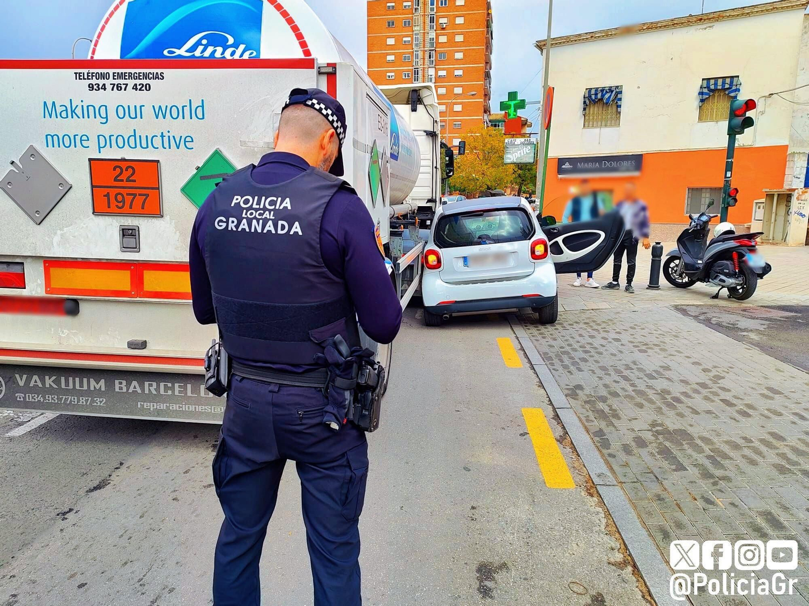 Imagen de la Policía Local de los vehículos implicados en el suceso.