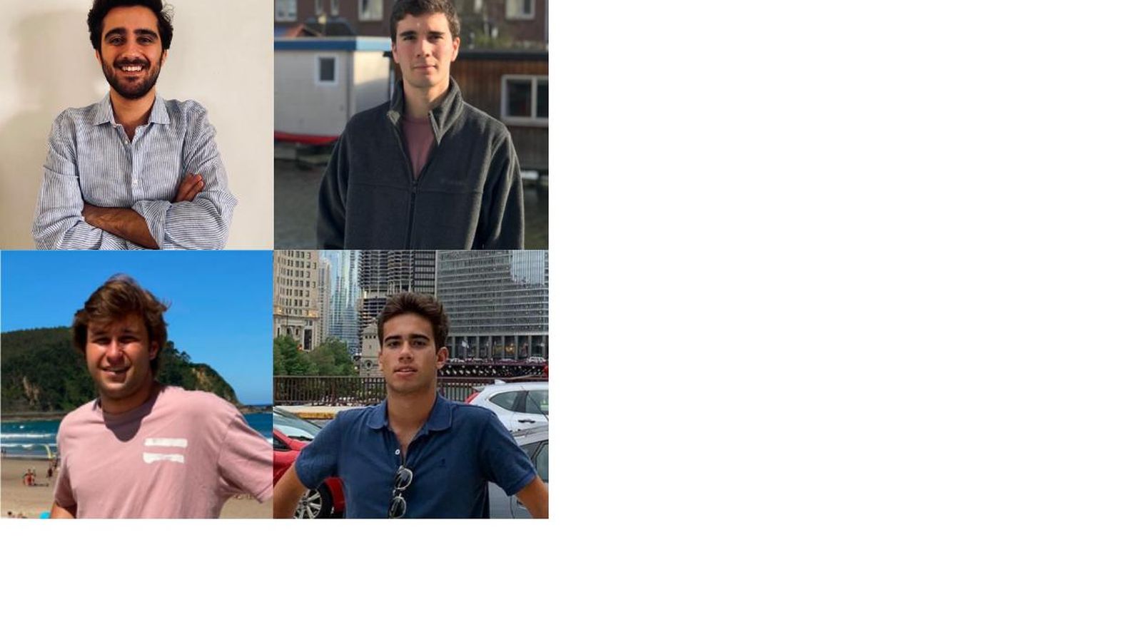 De izquierda a derecha y de arriba abajo, Pablo Paneque, Ricardo Retamar, Íñigo Arizón y Álvaro Chapela.