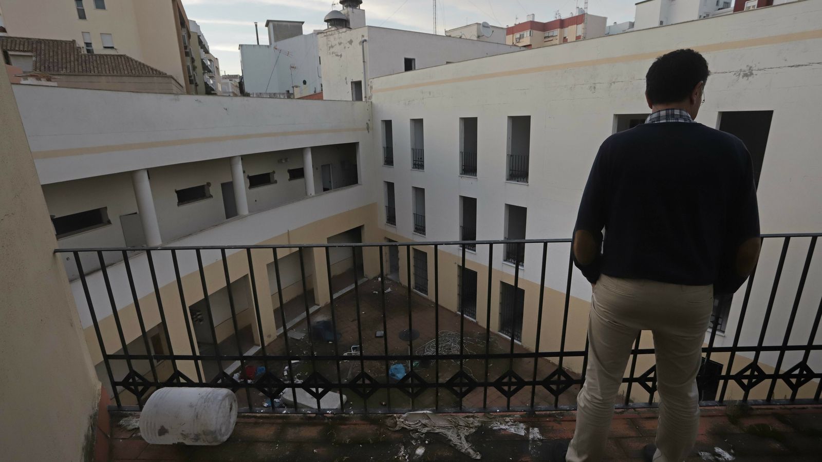 Aspecto del patio interior del edificio, en 2019.