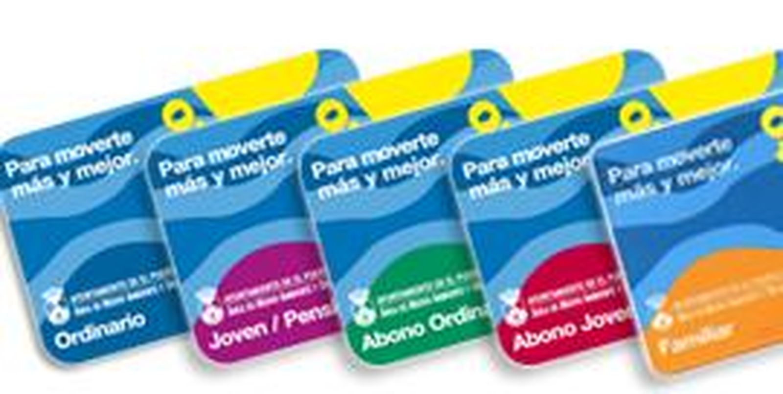 Tarjetas de  abono del servicio de autobuses municipales.