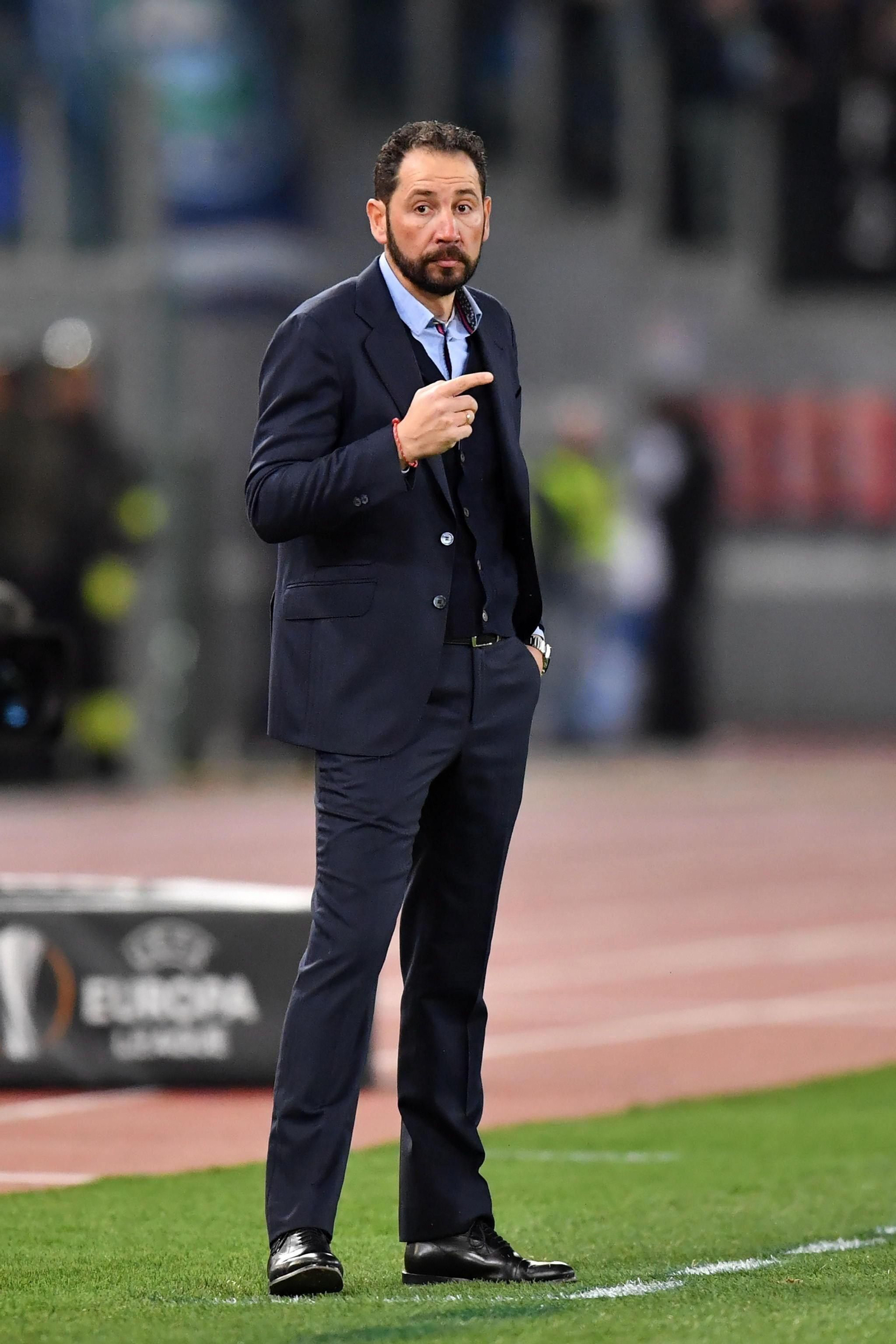 Machín, durante el partido contra la Lazio