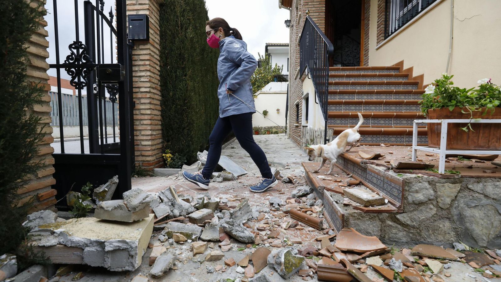Daños en una vivienda de Atarfe durante los terremotos de la oleada sísmica que sacudió Granada en enero de 2021.