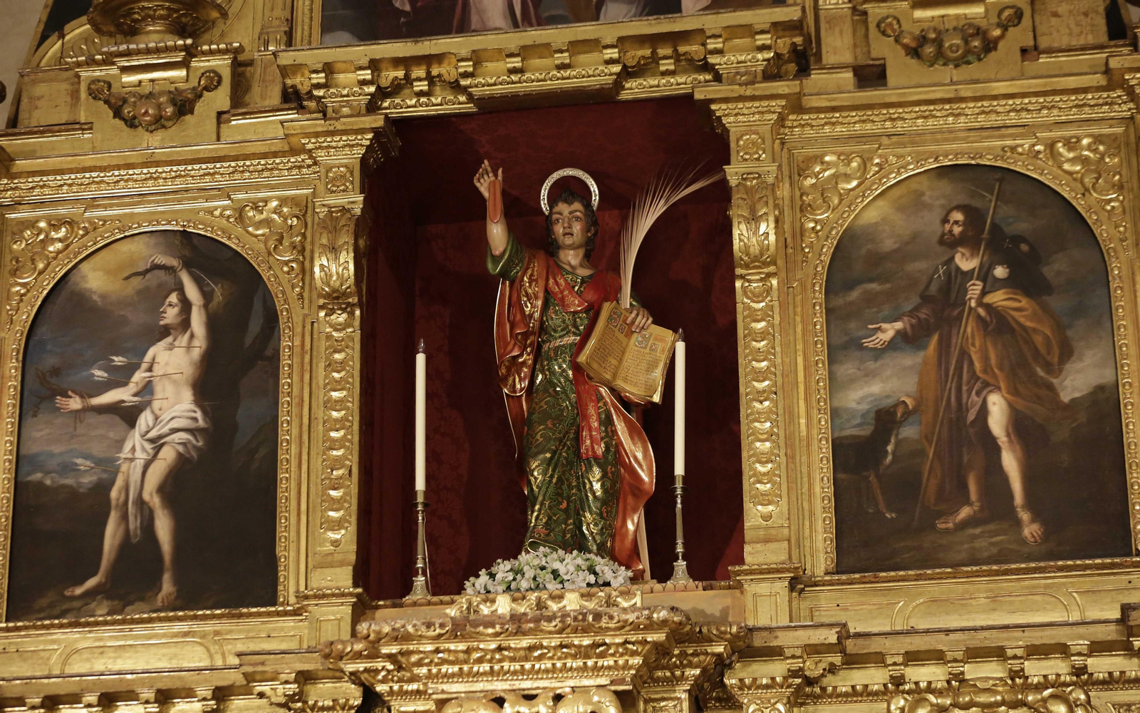 San Román, de Francisco Berlanga, en el retablo mayor de la parroquia